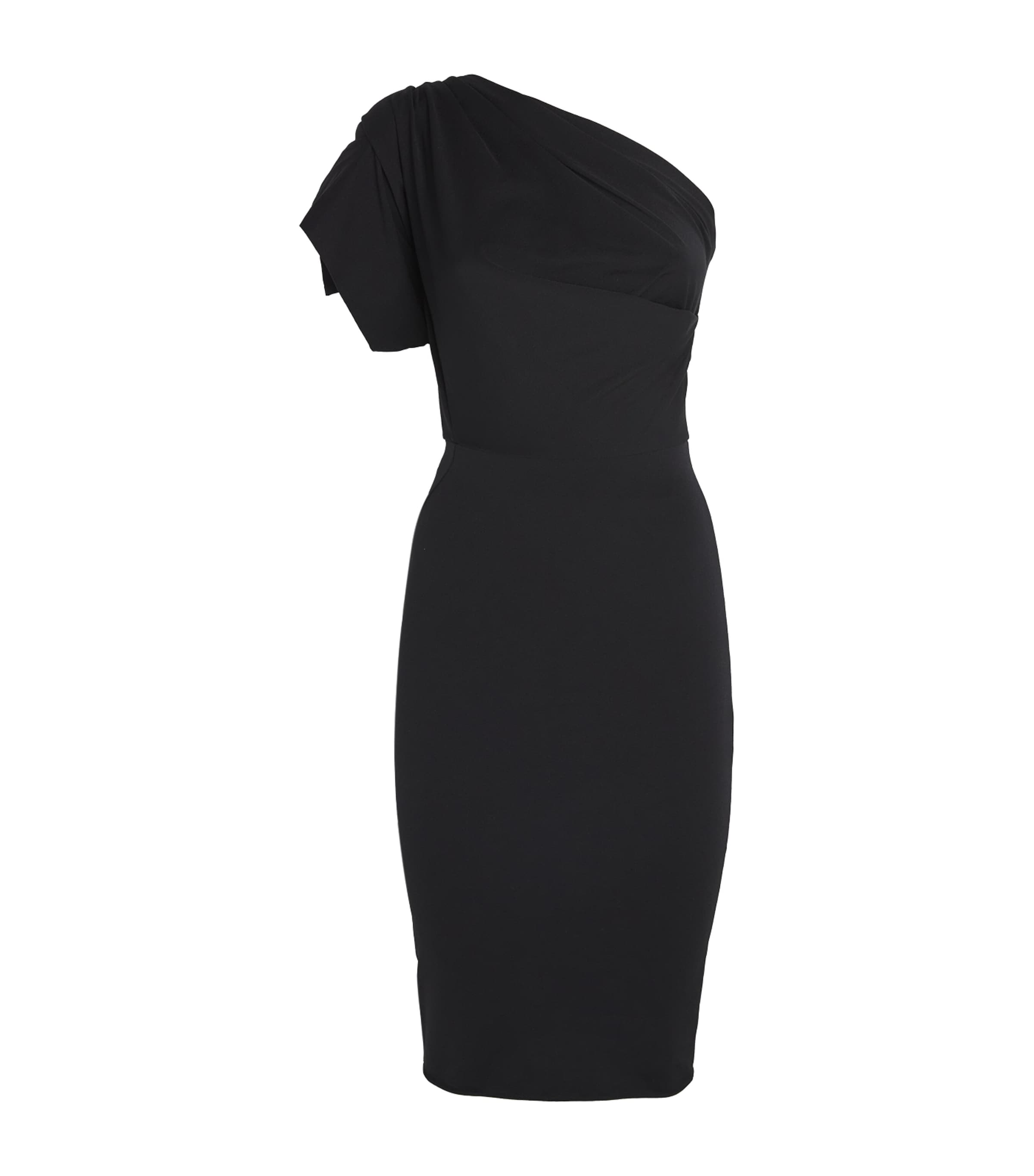 Rick Owens Twisted One-shoulder Mini Dress In Black