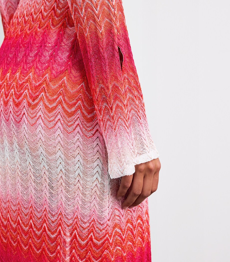 Ombré Keyhole-Detail Maxi Dress S416Z MULTI RED Image 6