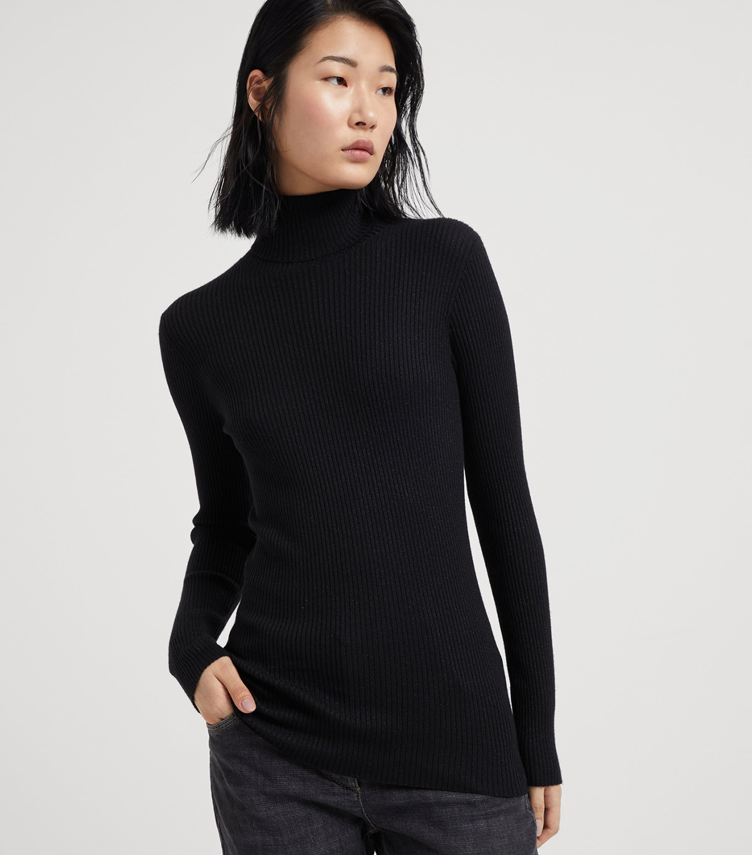 Cashmere-Silk-Blend Rollneck Sweater C101 Image 2