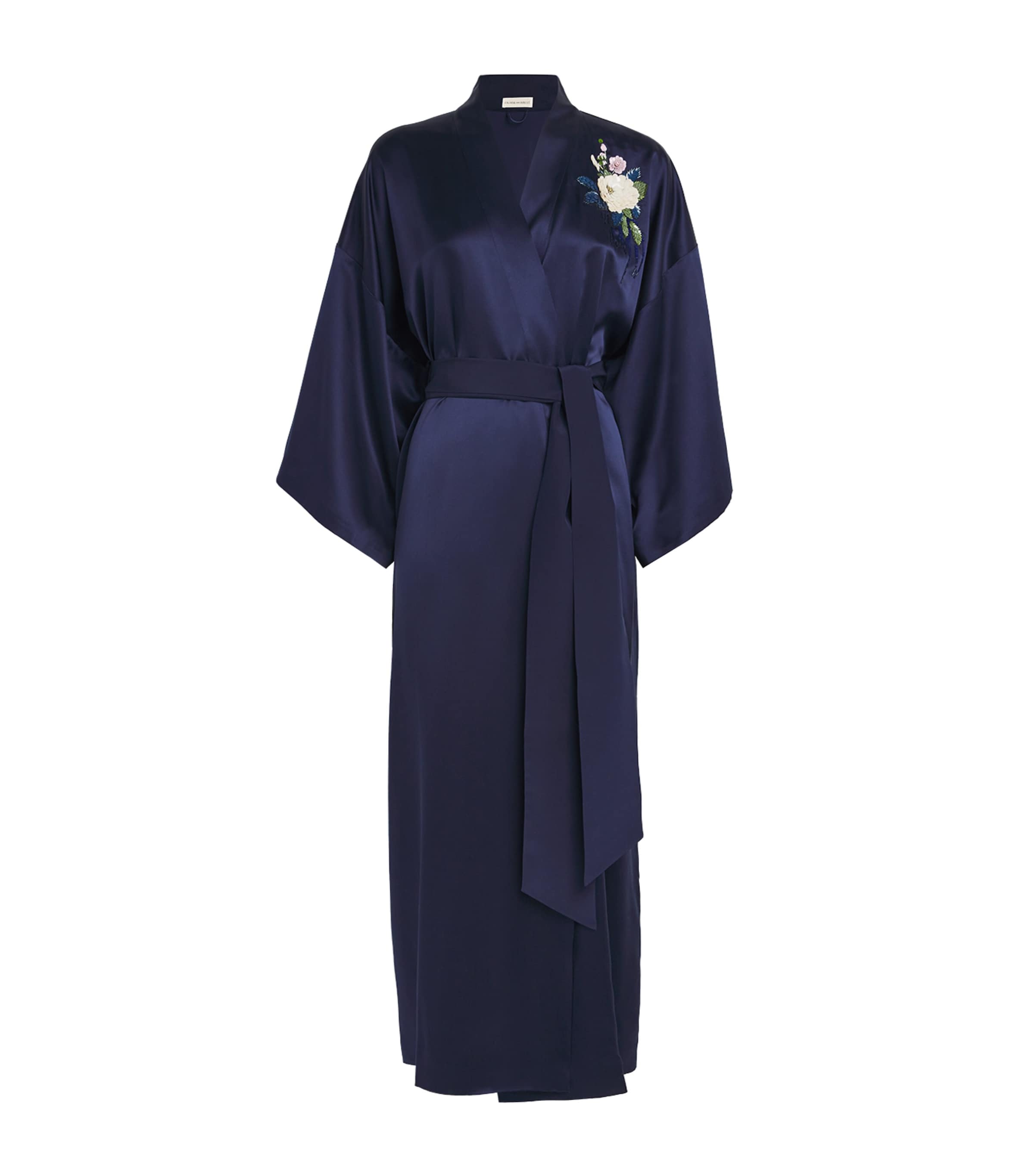 OLIVIA VON HALLE SILK FLORAL HARMONIES ROBE 