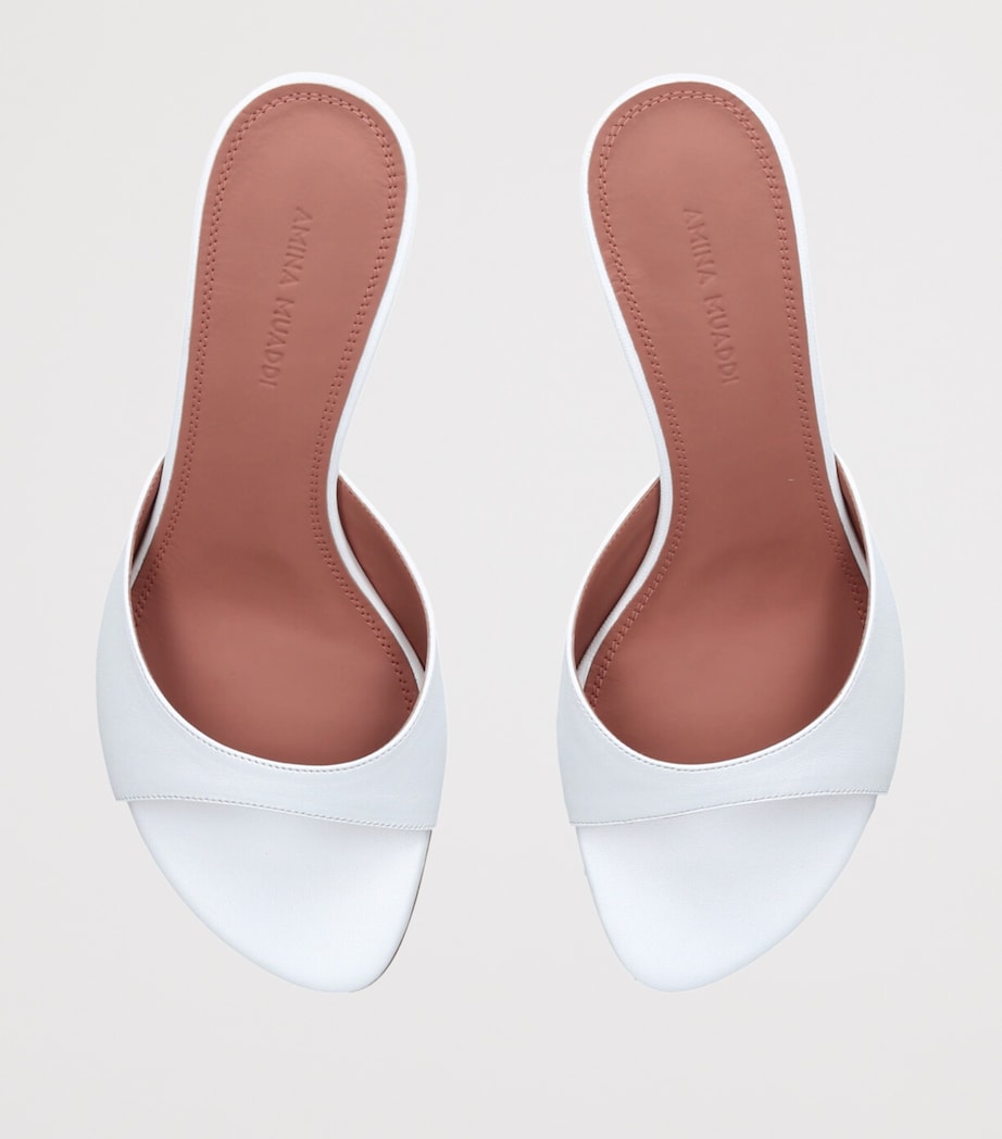 Leather Jeanne Heeled Mules 60 WHITE Image 4