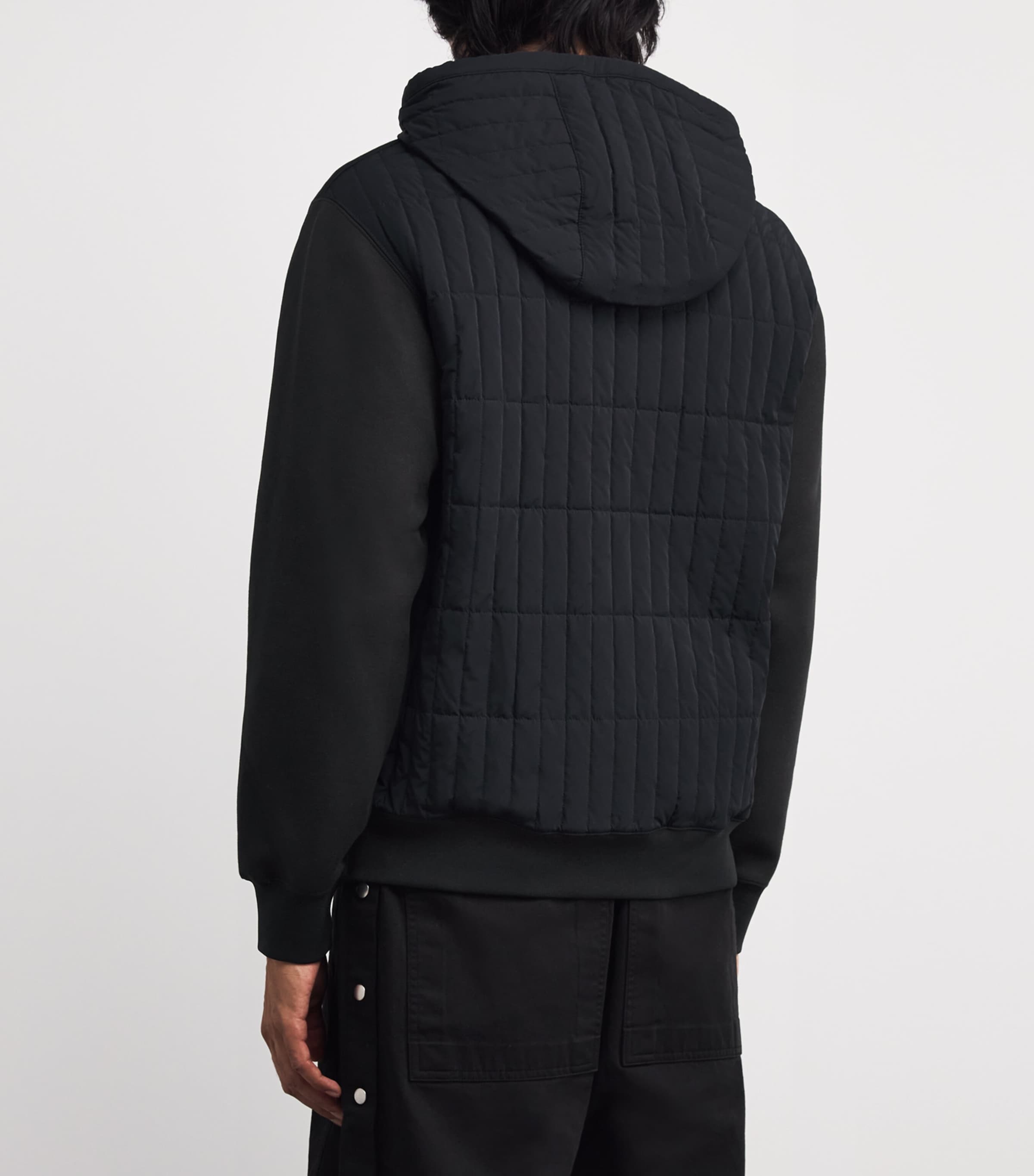 Cotton-Blend Quilted Cruz Hoodie BLACK Image 4