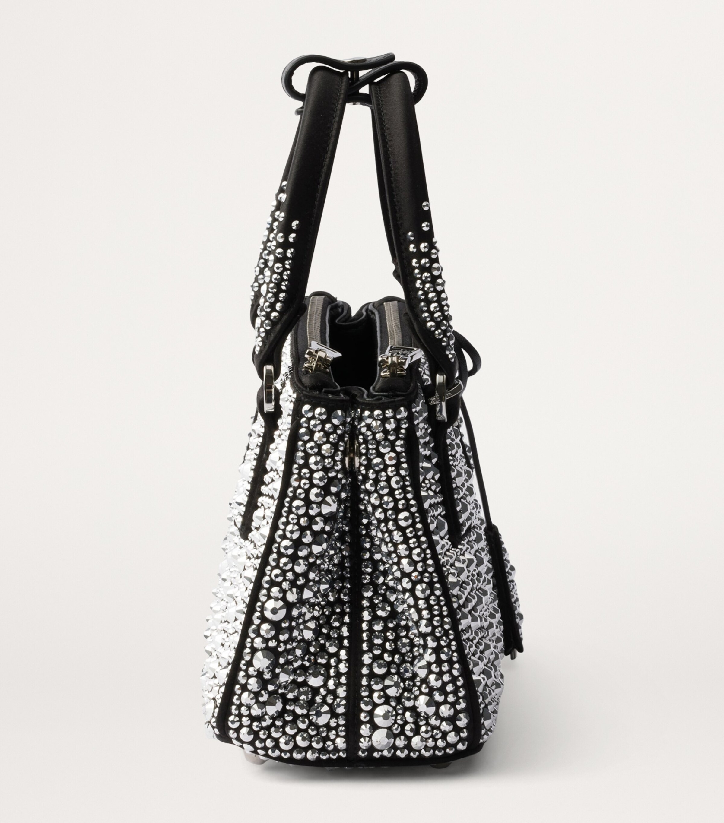 Prada Micro Satin Crystal-Embellished Galleria Top-Handle Bag Image 5