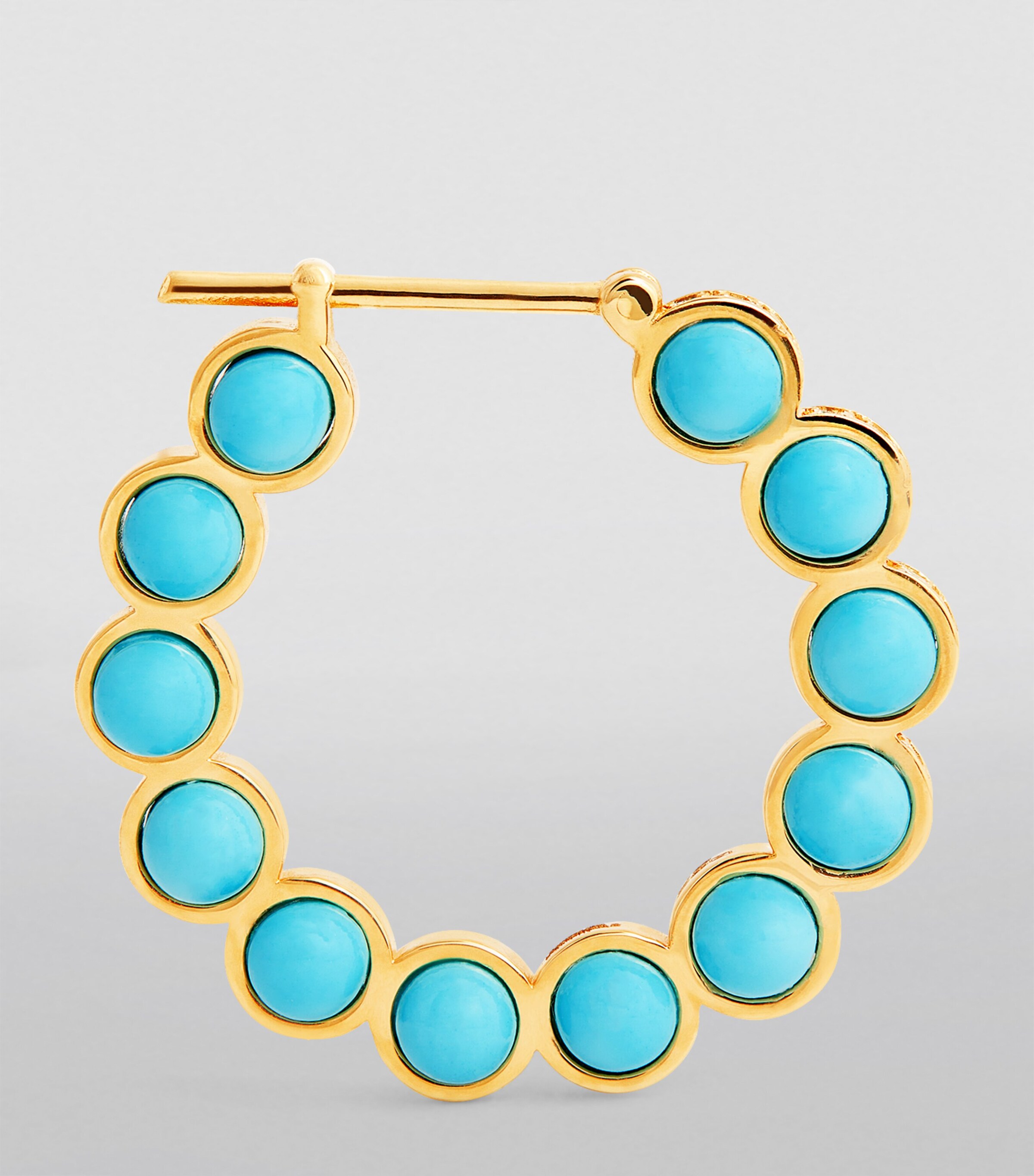 L'ATELIER NAWBAR Yellow Gold, Diamond and Enamel The Cobalt Hoop Earrings Yellow Gold Image 3