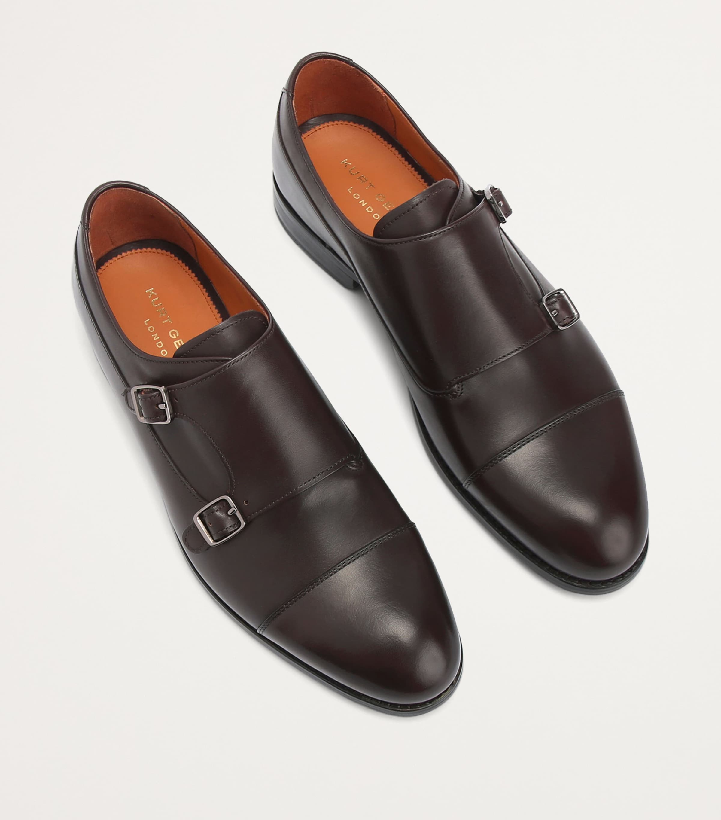 Leather Sloane Monk Shoes DARK BROWN Image 3