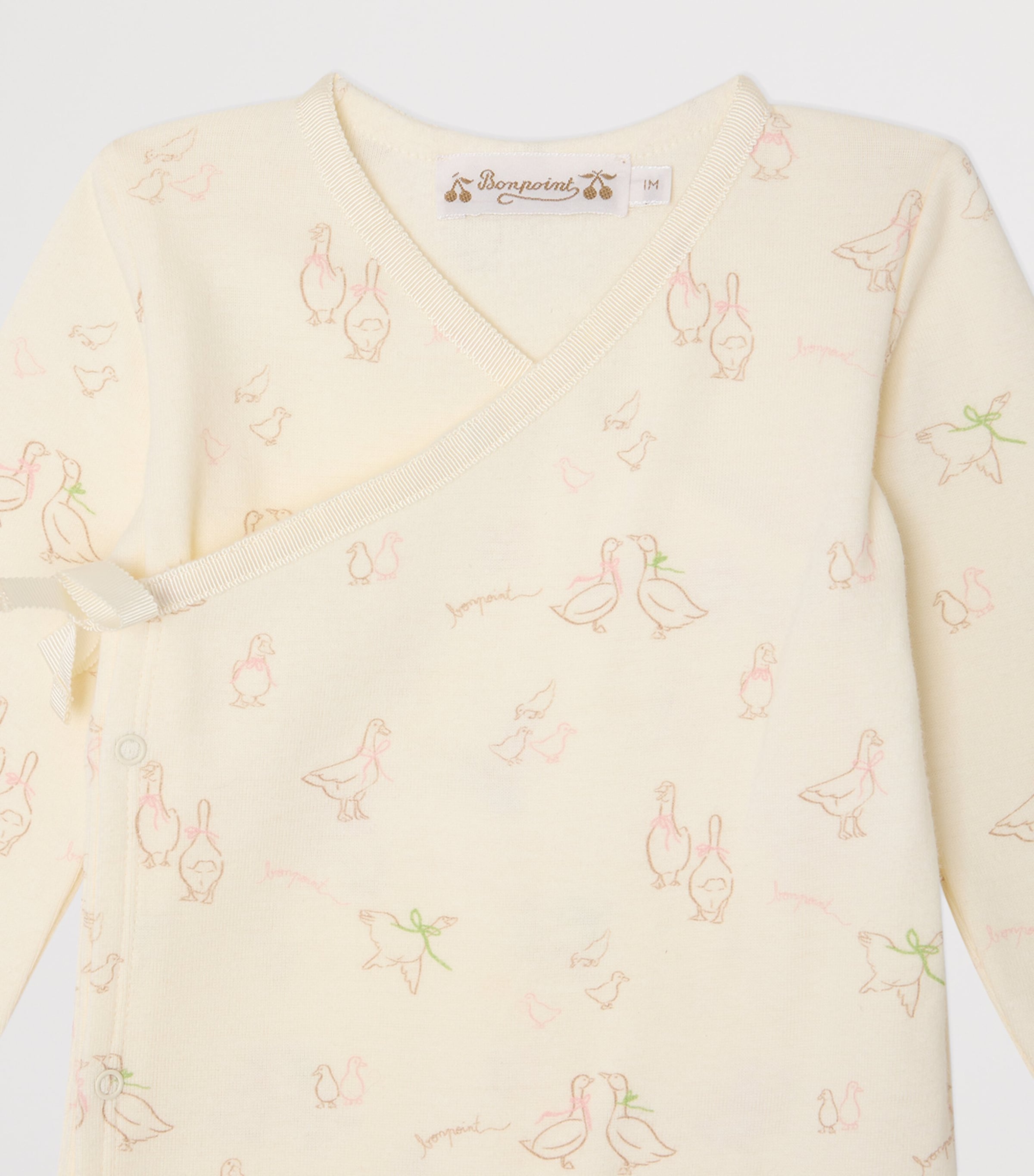 Bonpoint Cotton Bow All-In-One (1-18 Months) Blanc Lait Image 3