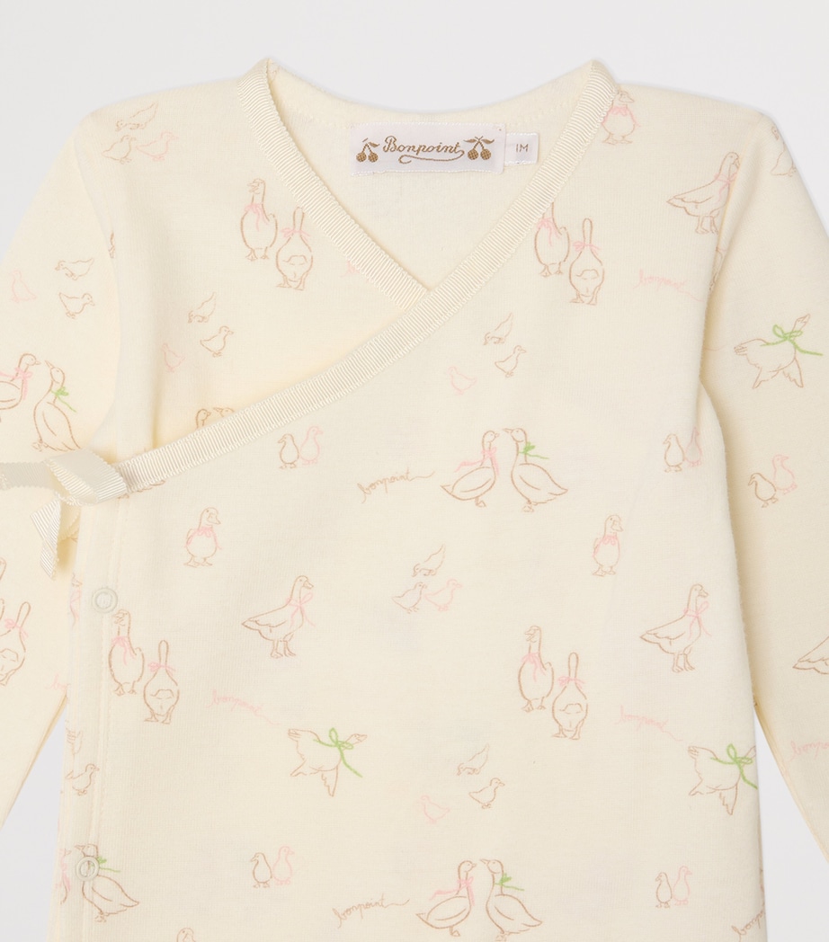 Bonpoint Cotton Bow All-In-One (1-18 Months) Blanc Lait Image 3