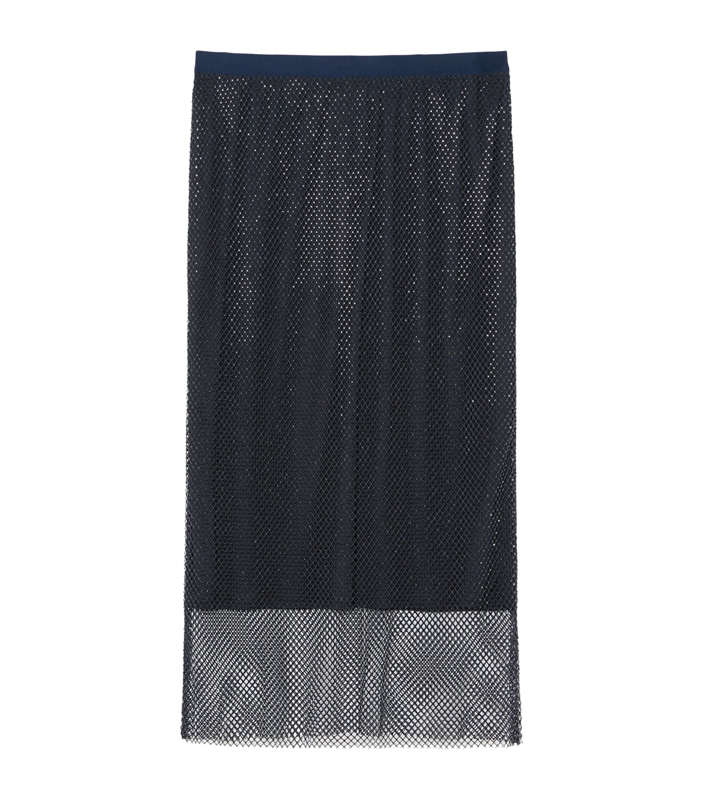 Marina Rinaldi Womens Crystal-Embellished Net Skirt Midnightblue Image 1