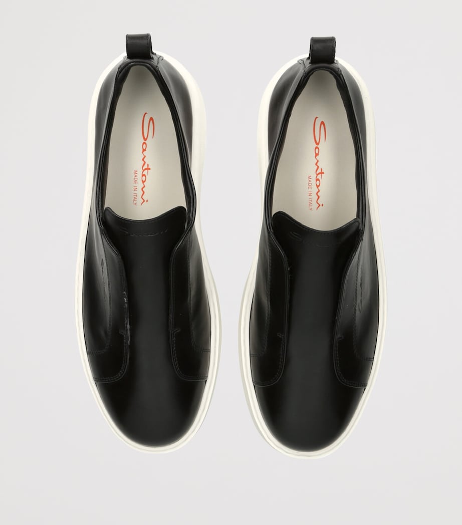 Leather Clean Icon Victory Sneakers BLACK Image 4