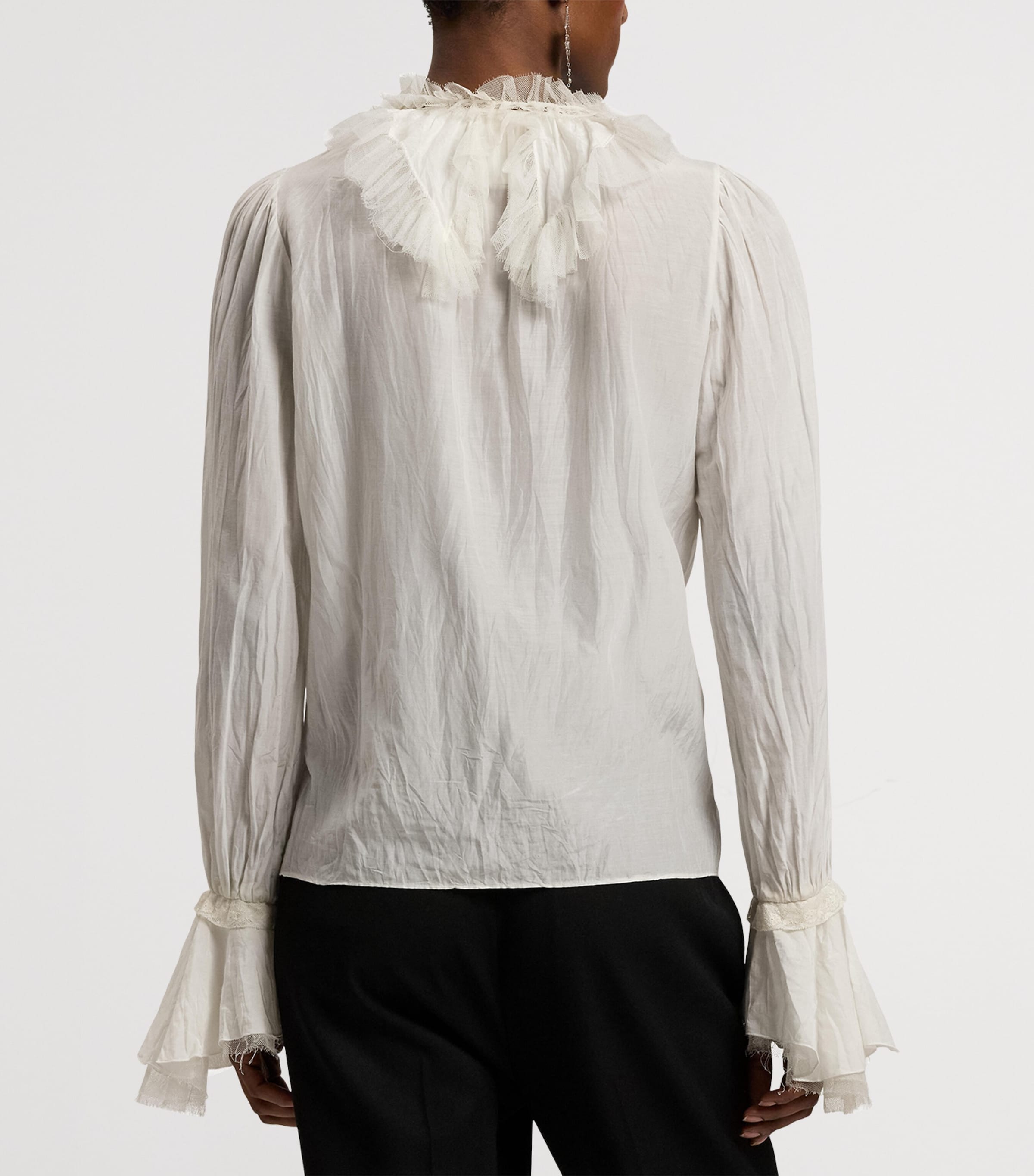 Ralph Lauren Collection Womens Cotton-Silk Kensley Blouse Cream Image 10