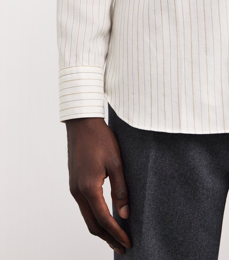 Cotton-Wool Stripe Shirt 120BE Image 6