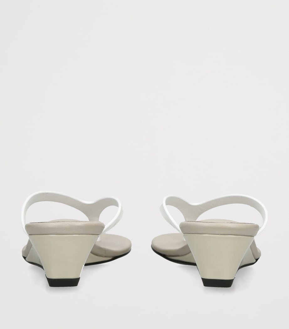 Christopher Esber Leather Scala Wedge Sandals 45 White Image 4