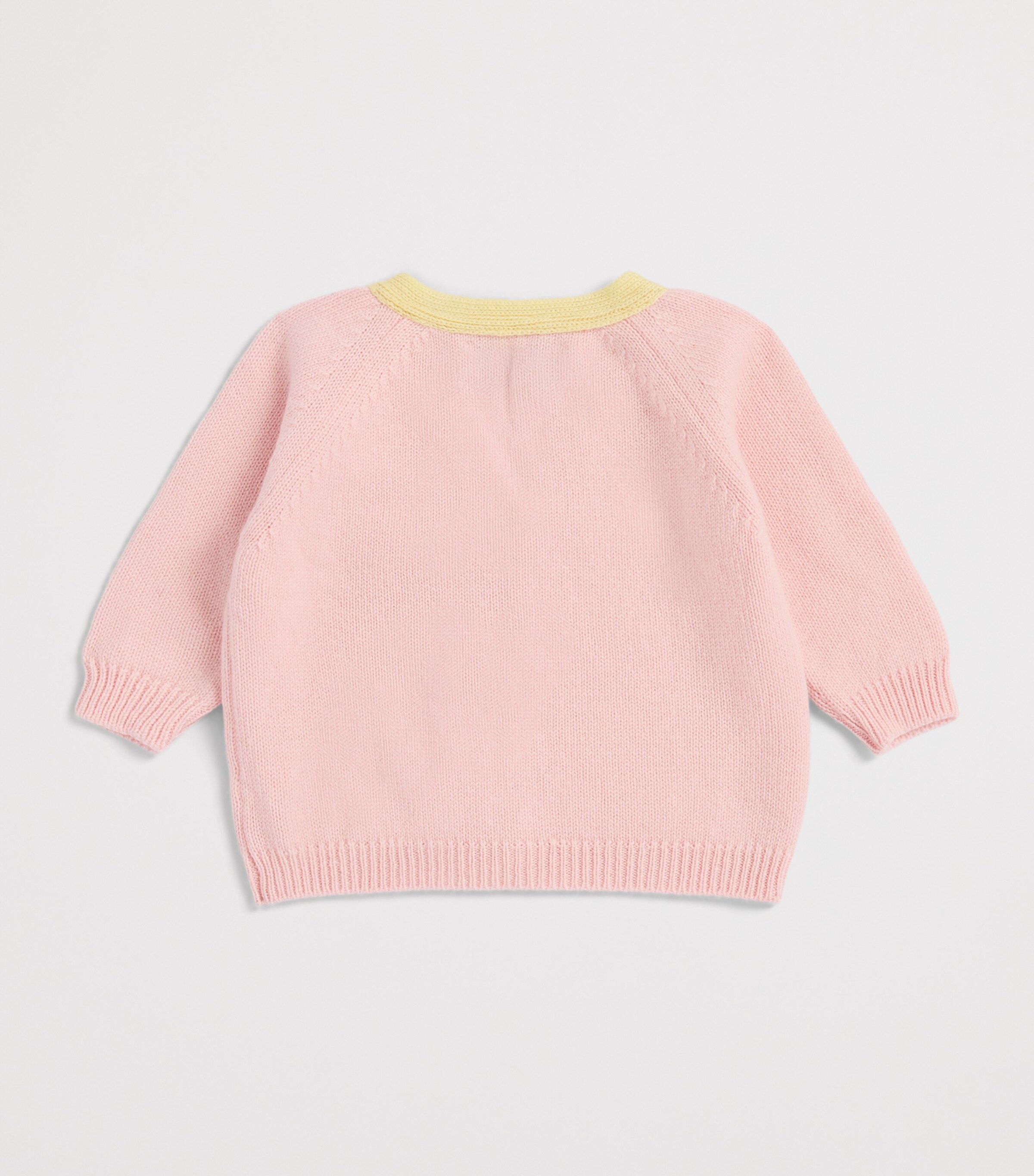 Rosie Sugden Cashmere Cardigan (3 Months - 3 Years) Mrshmlw/lemon Bow Image 2