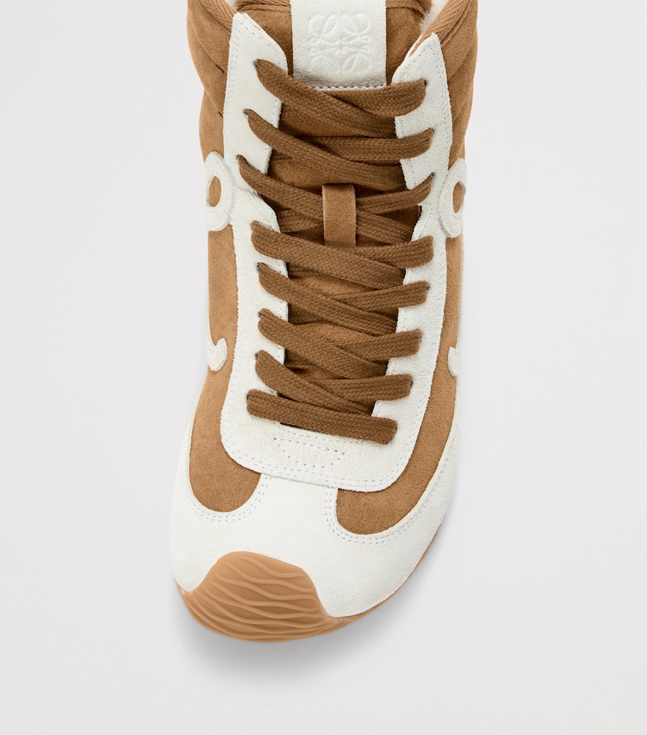 Leather Ballet Runner 2.0 High-Top Sneakers TAN/WHITE Image 5