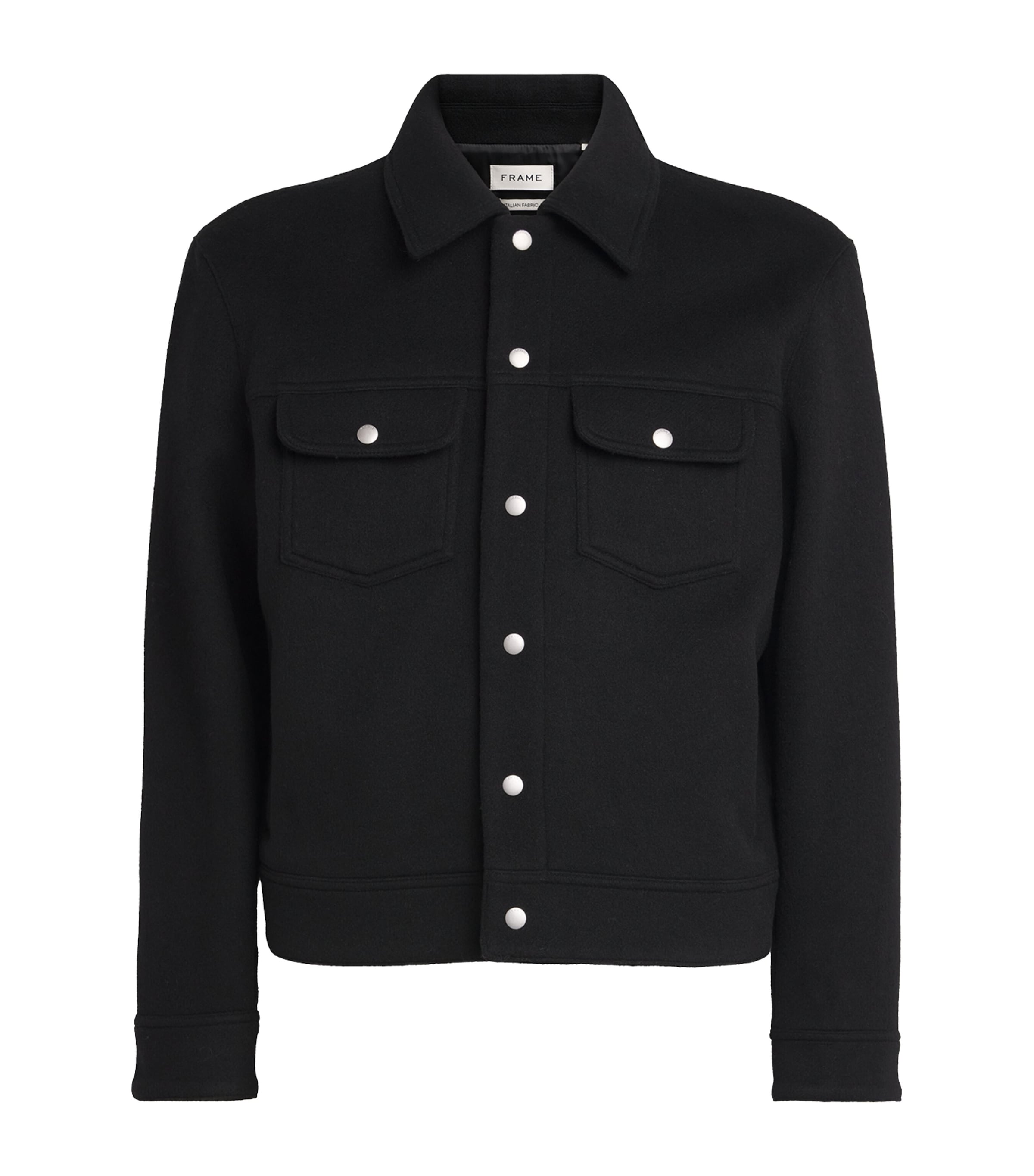 Wool-Blend Trucker Jacket BLK Image 1