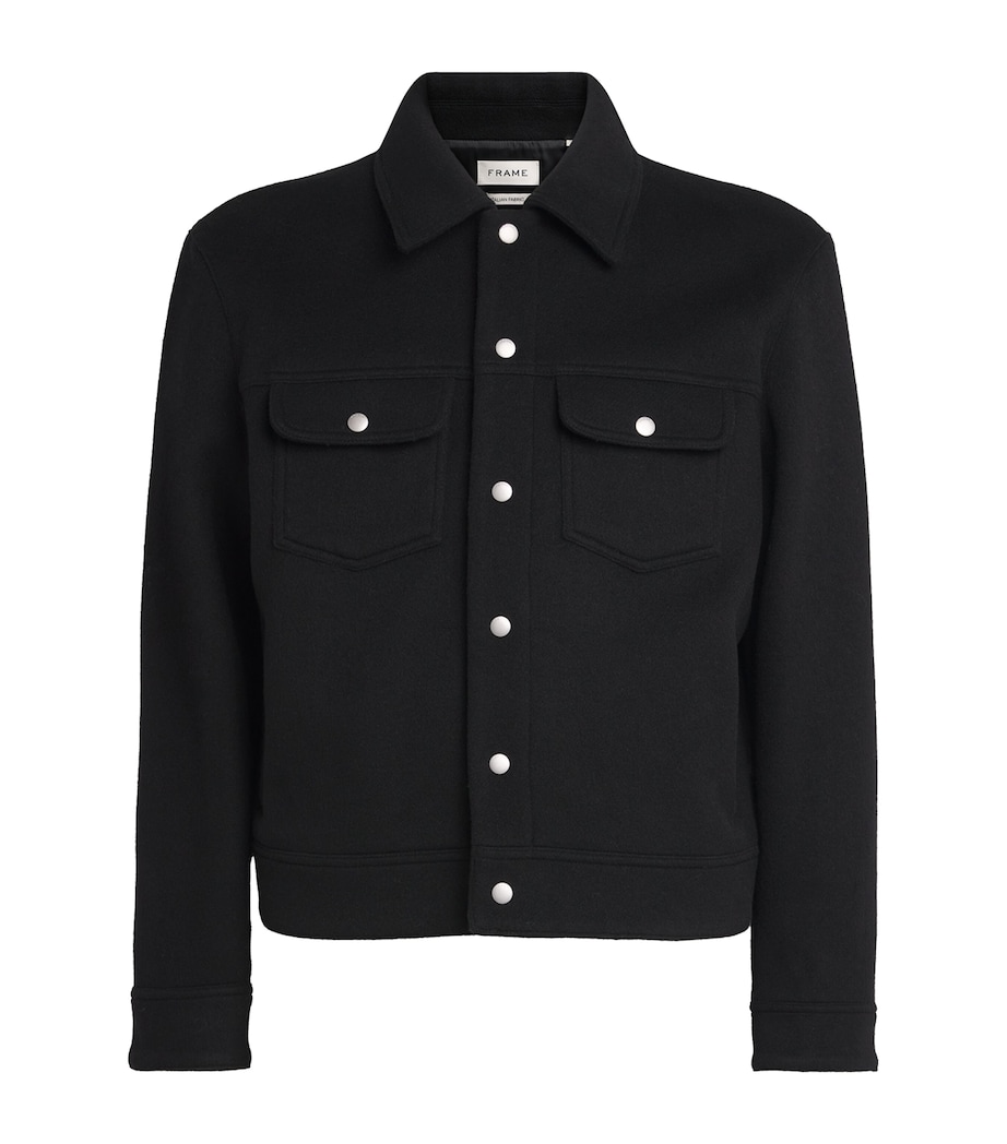 Wool-Blend Trucker Jacket BLK Image 1