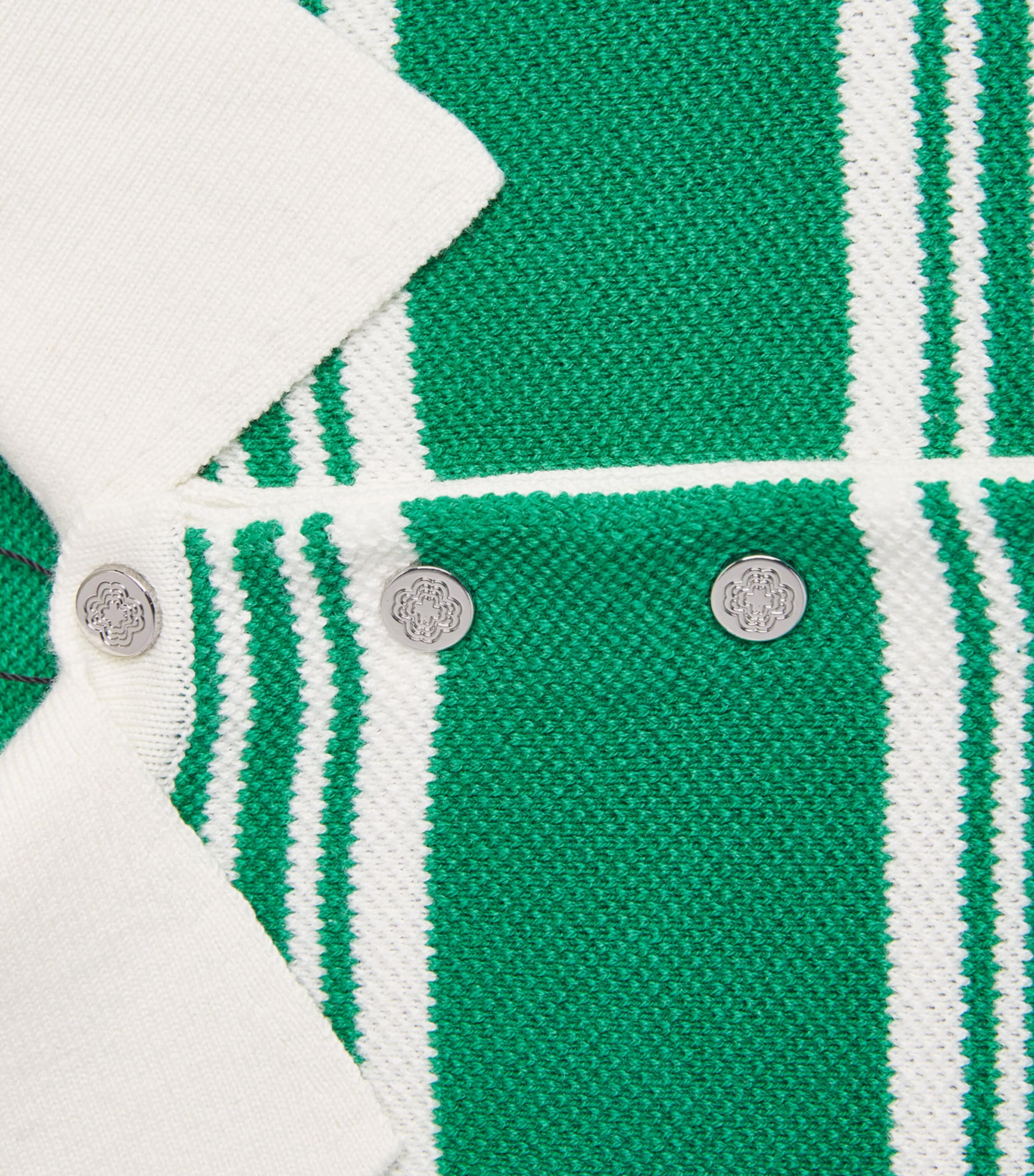 Maje Womens Cotton-Blend Stripe Polo Sweater Green Image 6