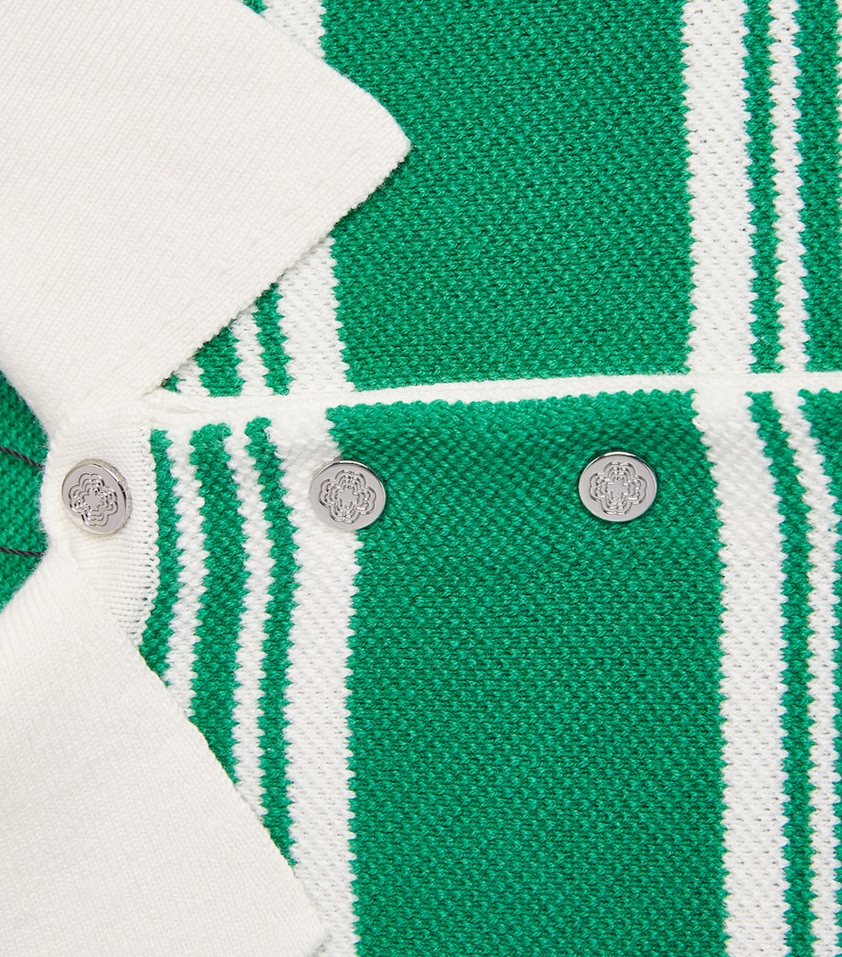 Maje Womens Cotton-Blend Stripe Polo Sweater Green Image 6