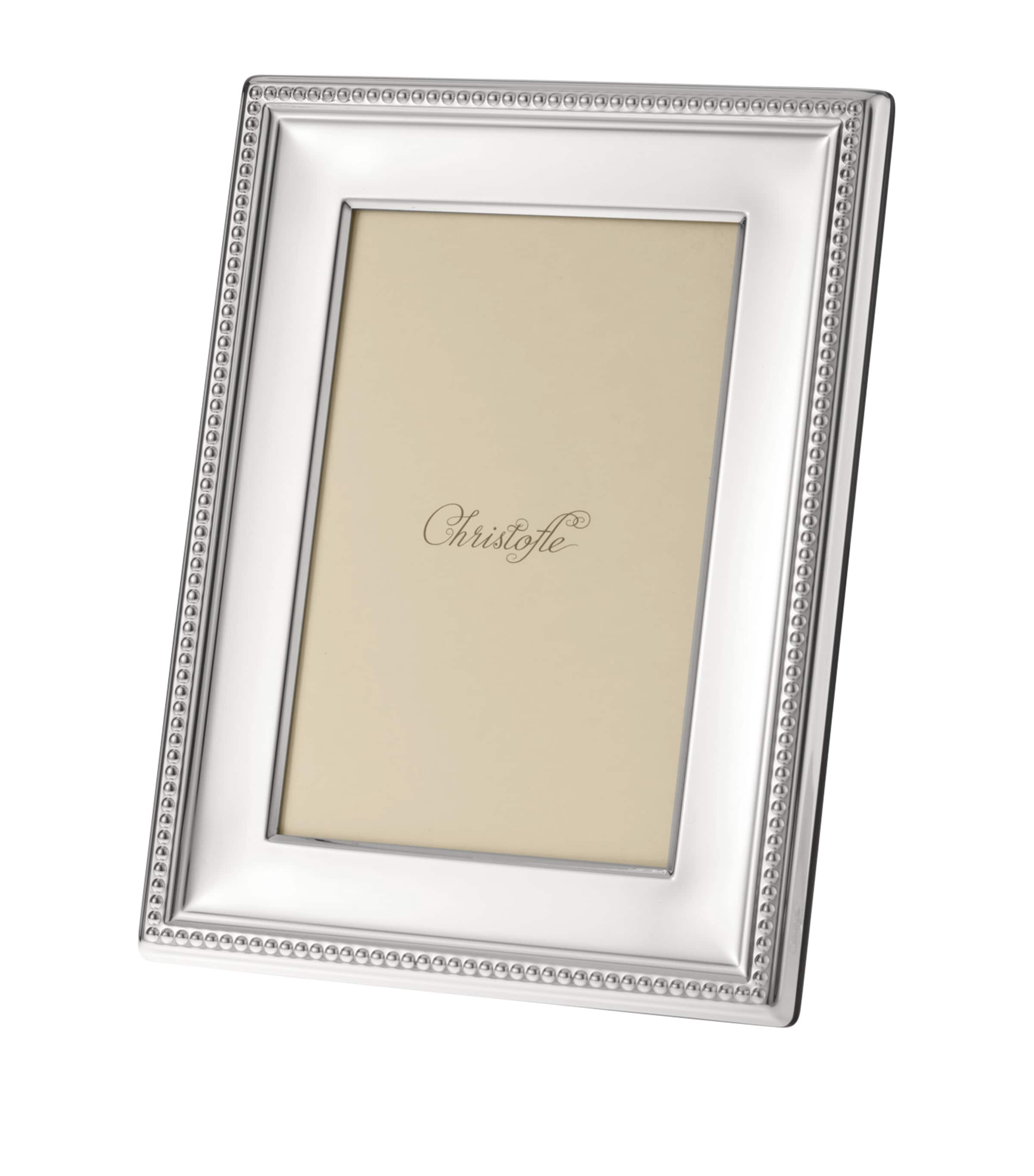 Christofle Silver-Plated Perles Frame (7”x 5”) Silver Image 1