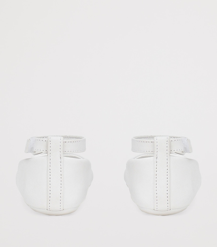 Dolce&Gabbana Kids Leather Logo Ballet Flats White Image 3