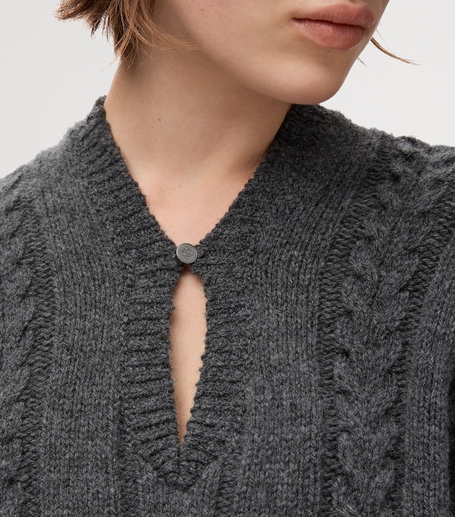 Wool Cable-Knit Sweater GREY Image 5