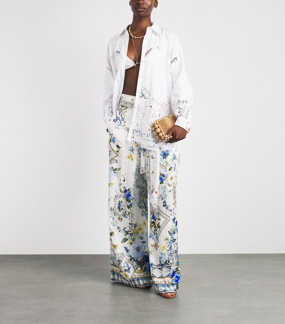 Camilla Womens Cotton Broderie Anglaise Shirt Dandelion Skies Image 2