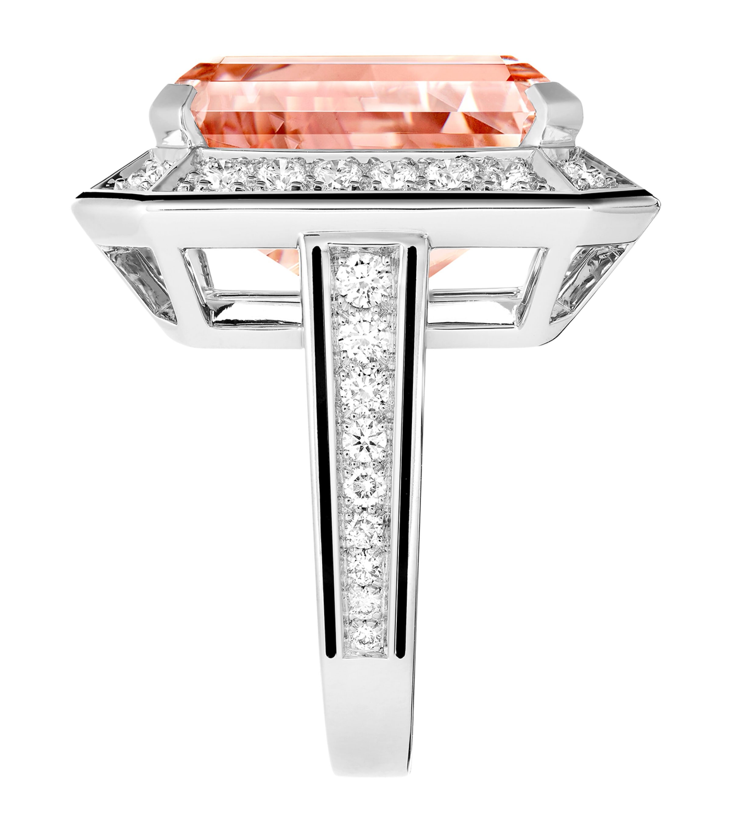 Boucheron White Gold, Diamond and Morganite Vendôme Liseré Ring Morganite Image 3