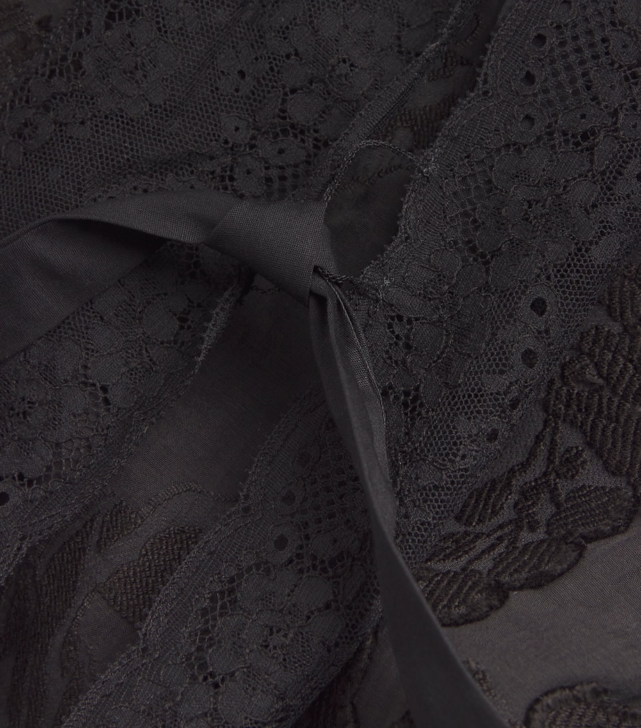 Lace-Trim Fiocchini Nightdress BLACK DEVORE Image 5