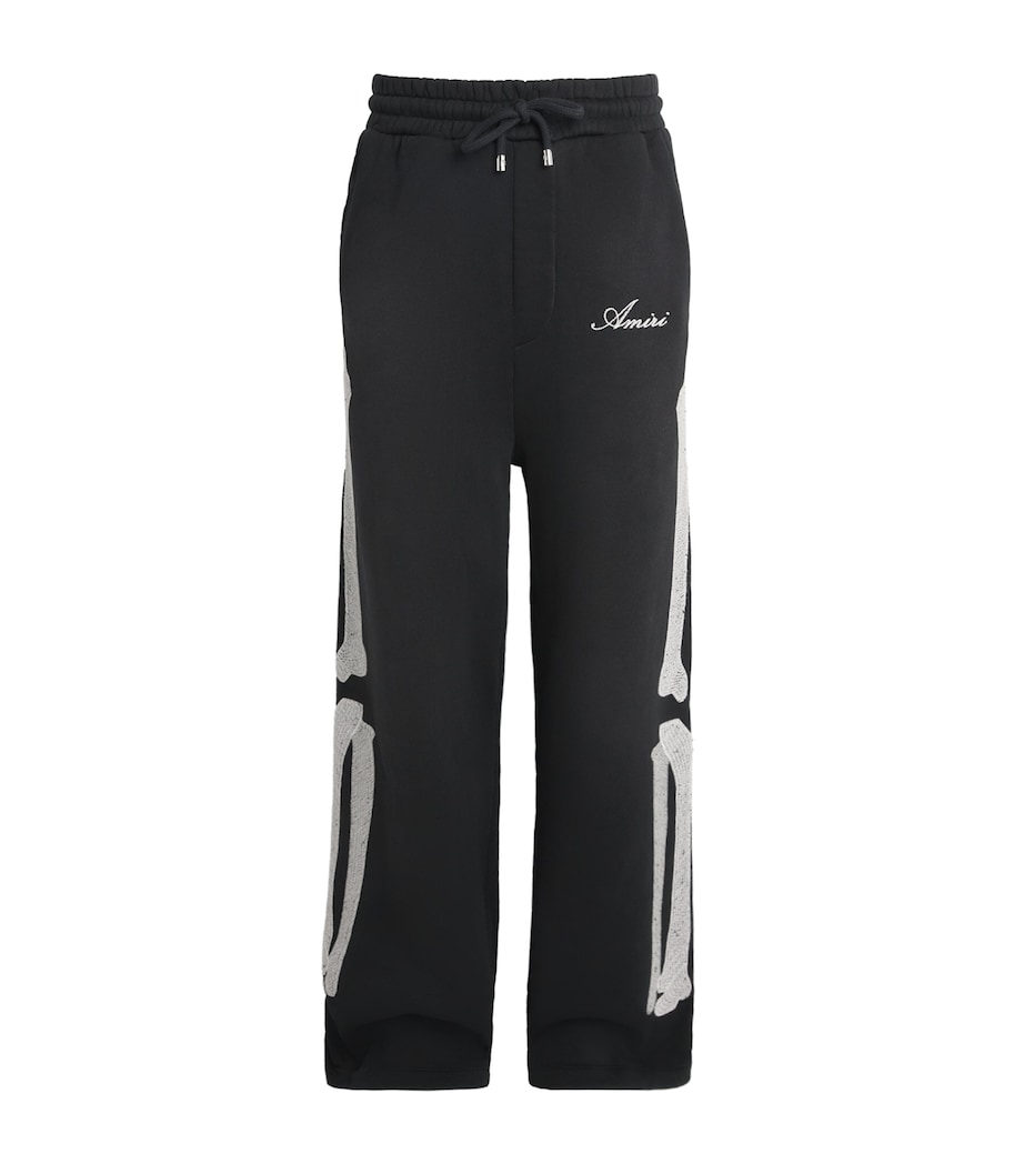 AMIRI Mens Cotton Bones Oversized Sweatpants Black Image 1
