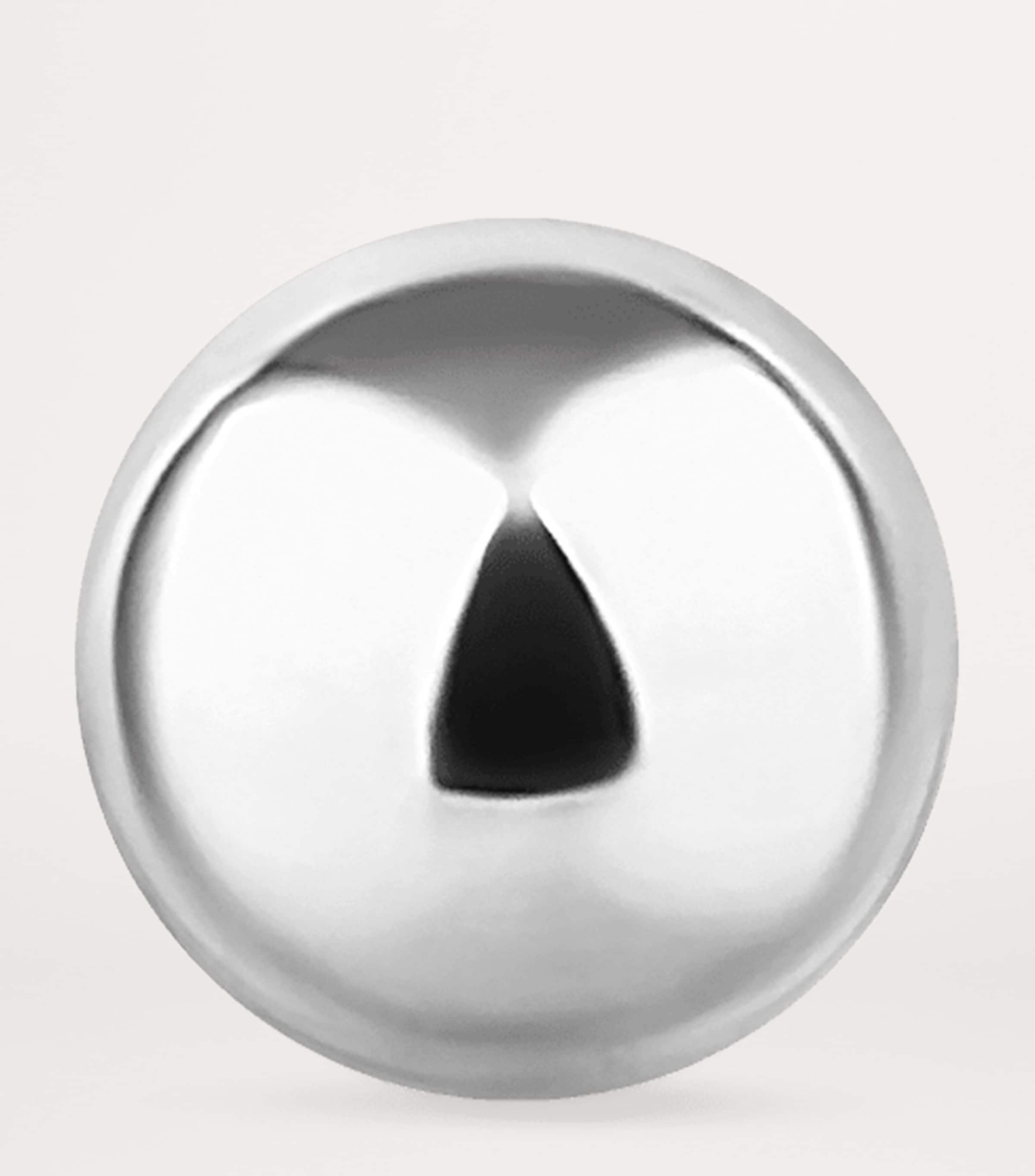 White Gold Ball Threaded Stud Earring (3mm) WHITE GOLD Image 2