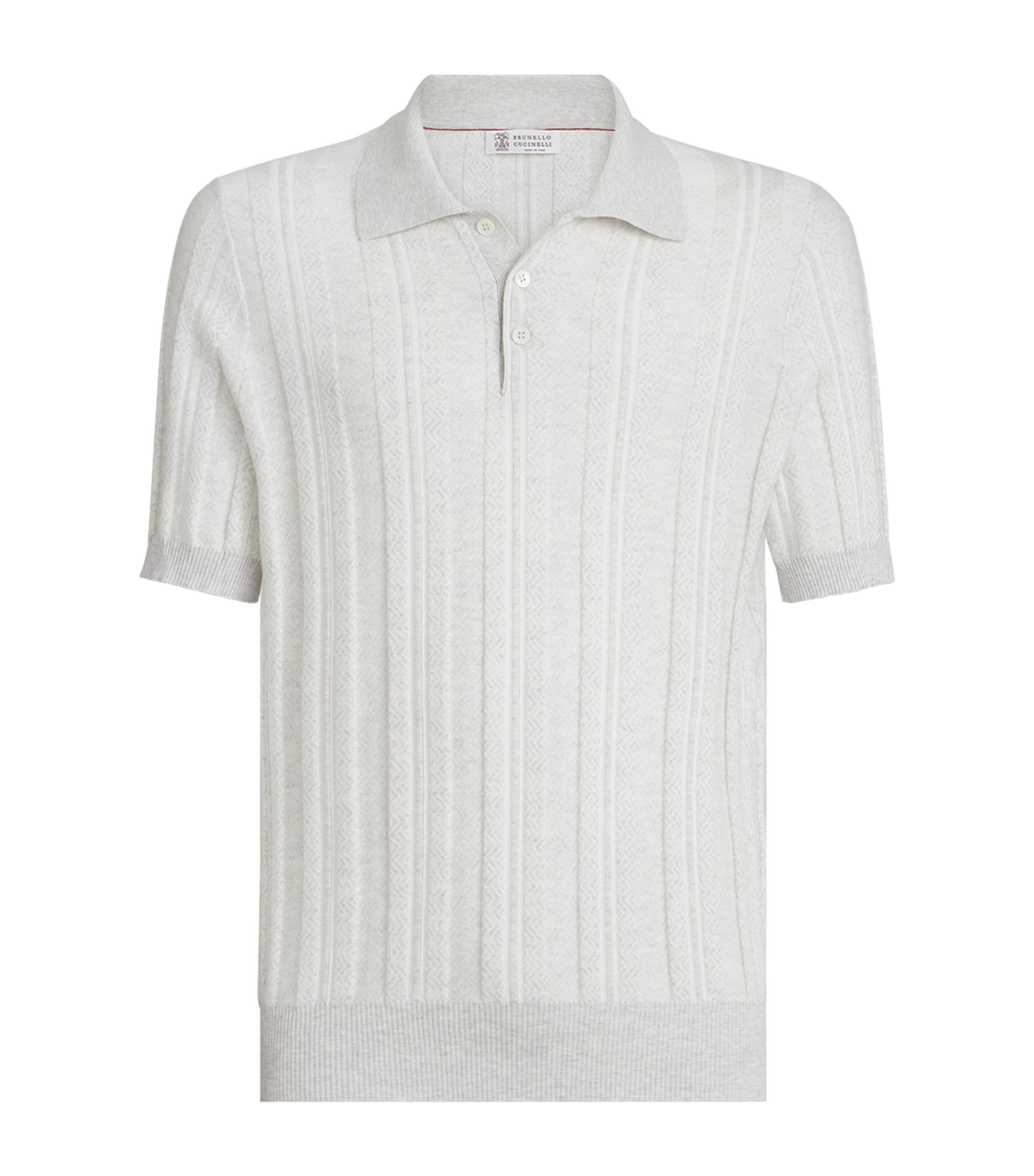 Brunello Cucinelli Mens Rib-Knit Polo Sweater Image 1