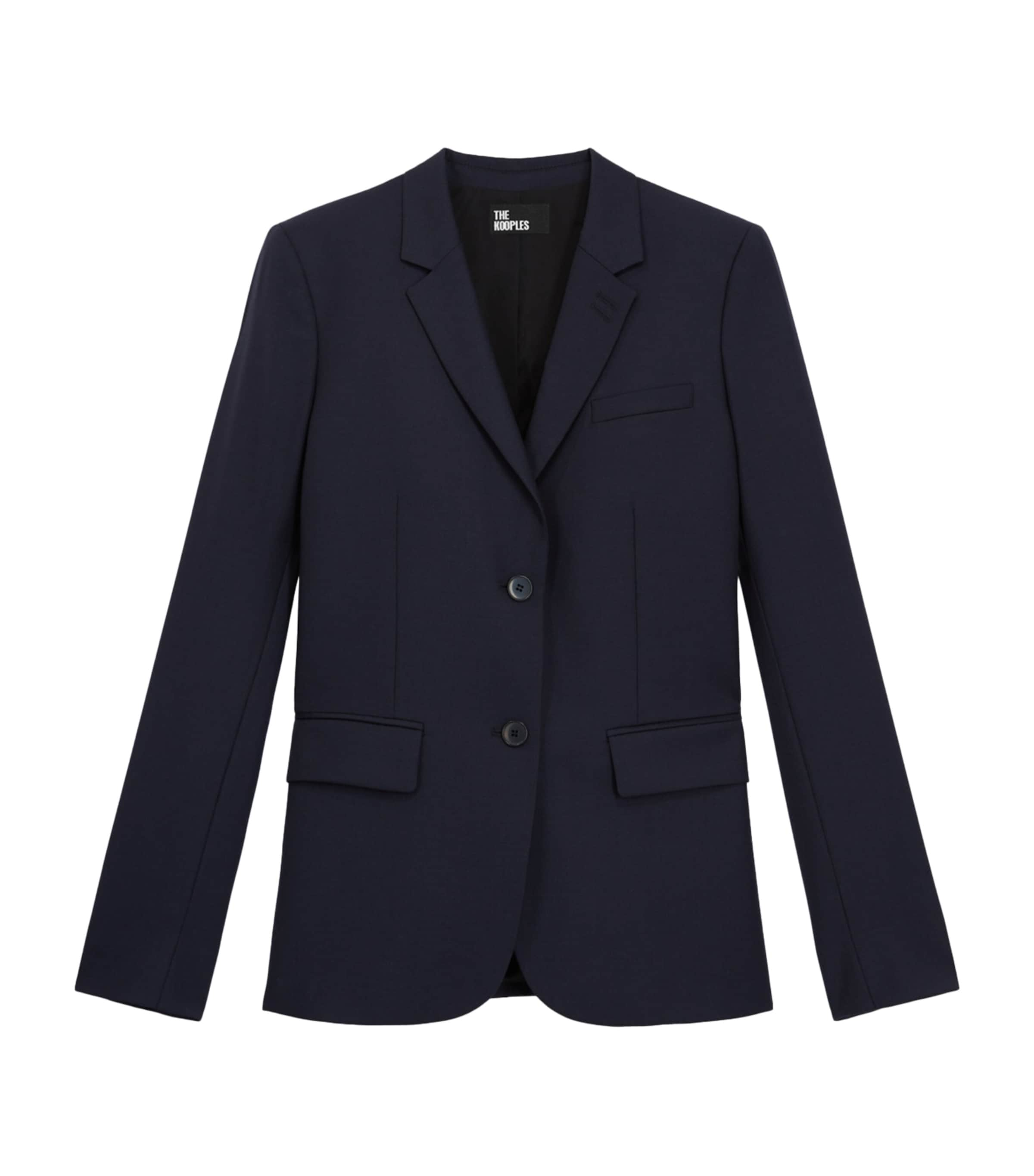 The Kooples Single-breasted Wool Blazer In Blue