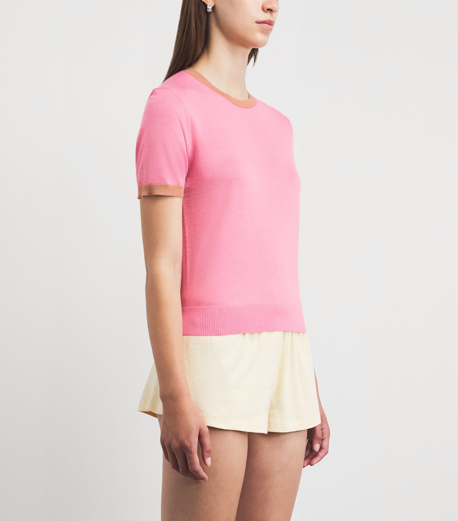 Guest In Residence Womens Cashmere Airy Ringer T-Shirt Sprnkl/camel Sprcml Image 4