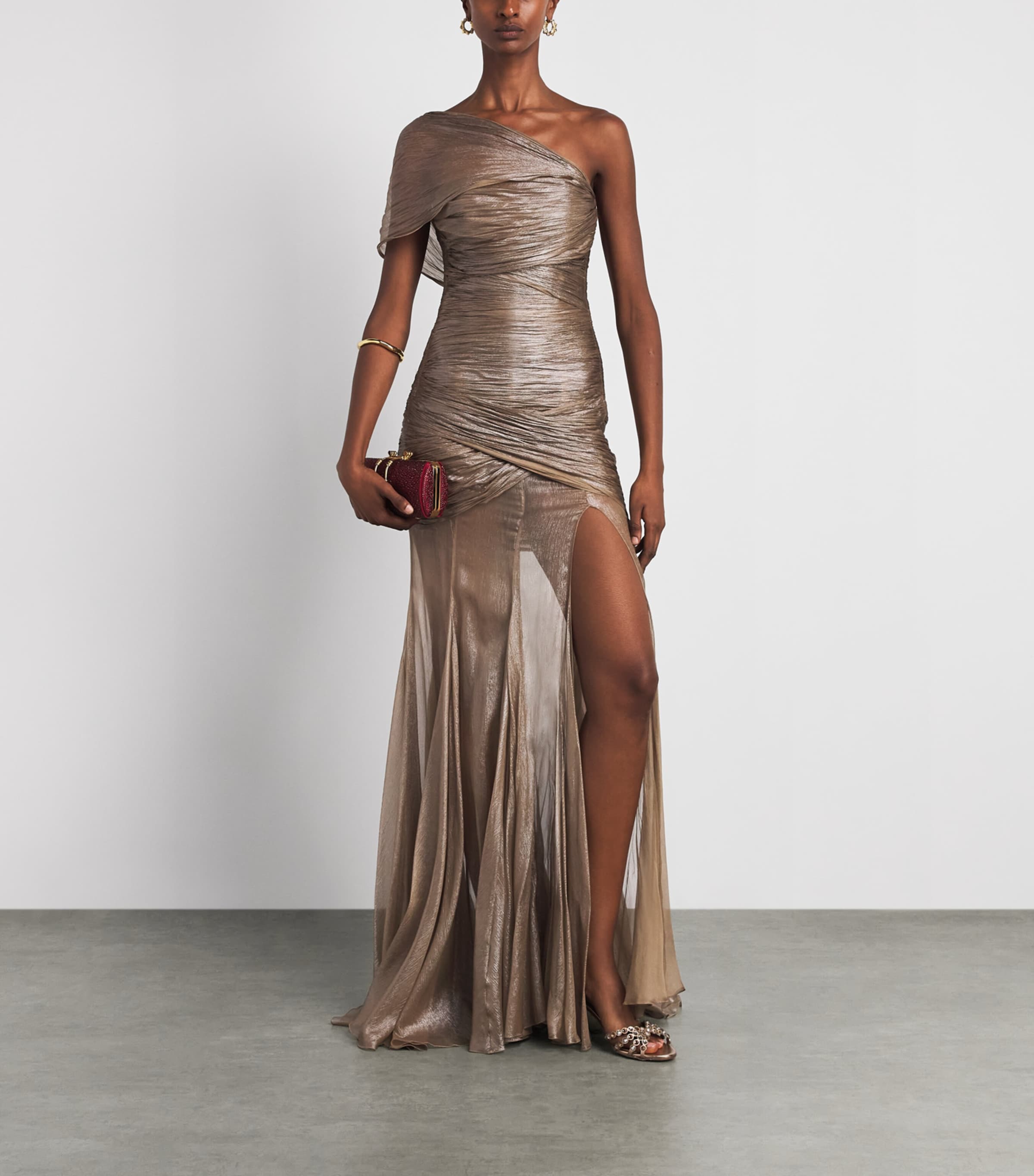 Maria Lucia Hohan Womens Silk Marimar Gown Frappe Image 2