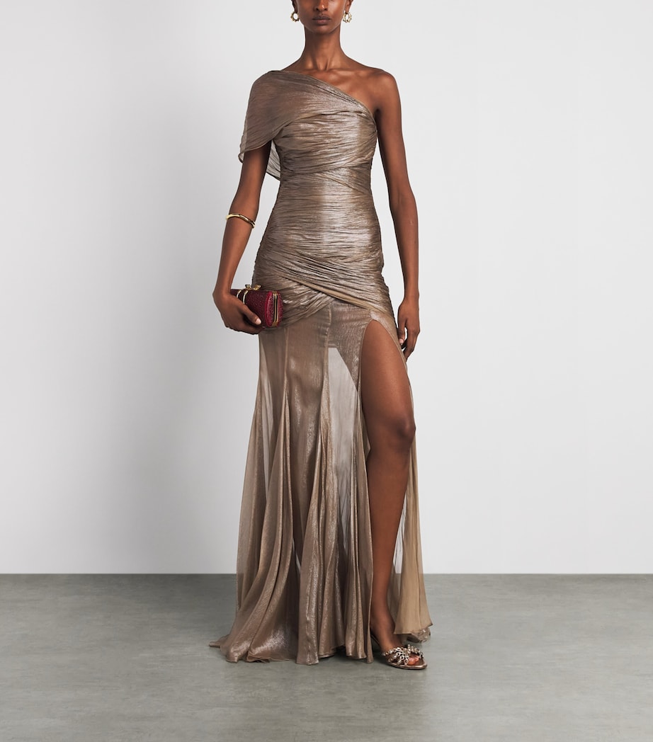 Maria Lucia Hohan Womens Silk Marimar Gown Frappe Image 2