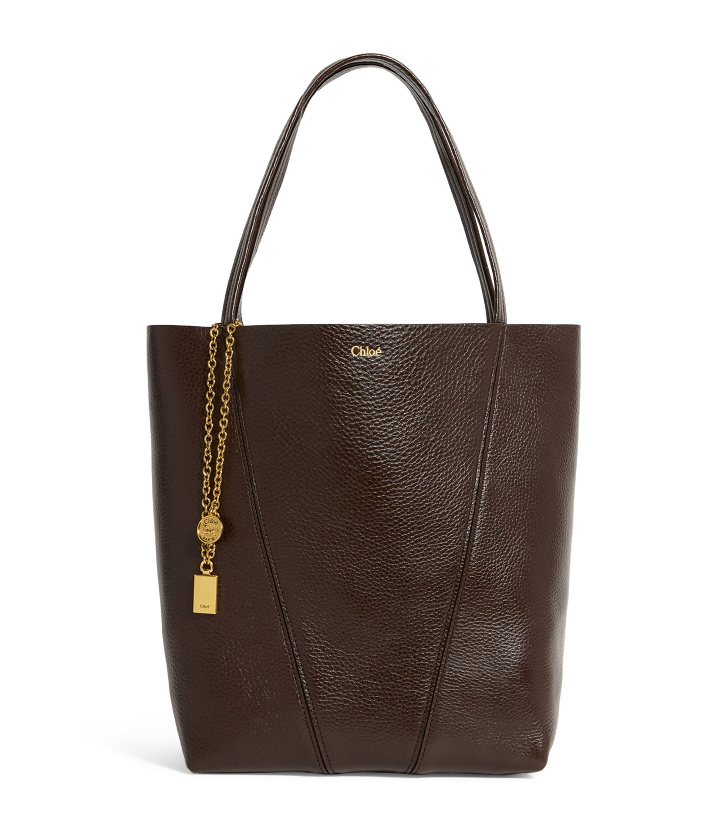Chloé Medium Calfskin Spin Tote Bag In Brown