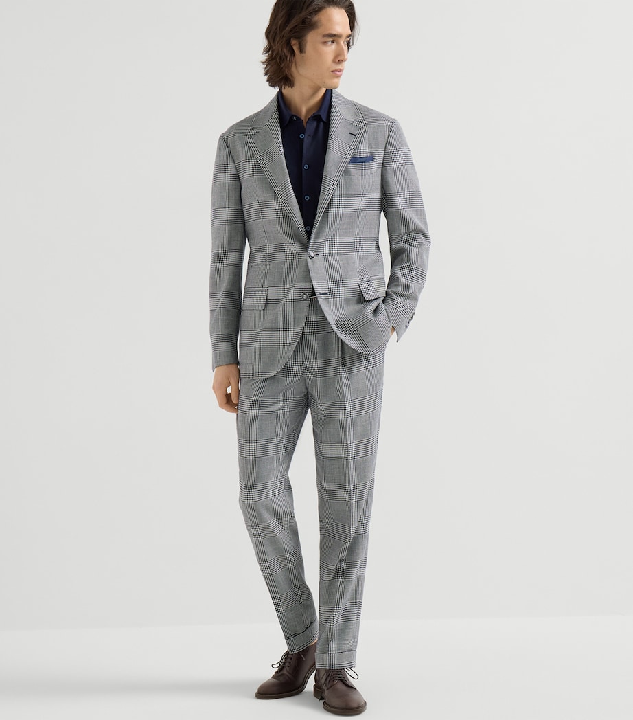 Virgin Wool-Blend Prince of Wales 2-Piece Suit C003 Image 2