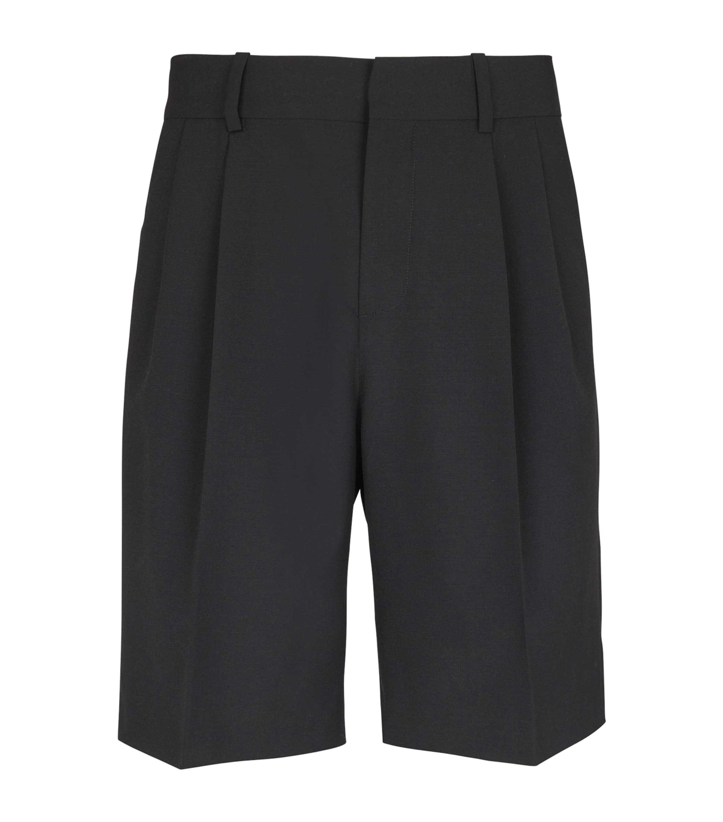 Virgin Wool Pleated Shorts 0PA NOIR Image 1