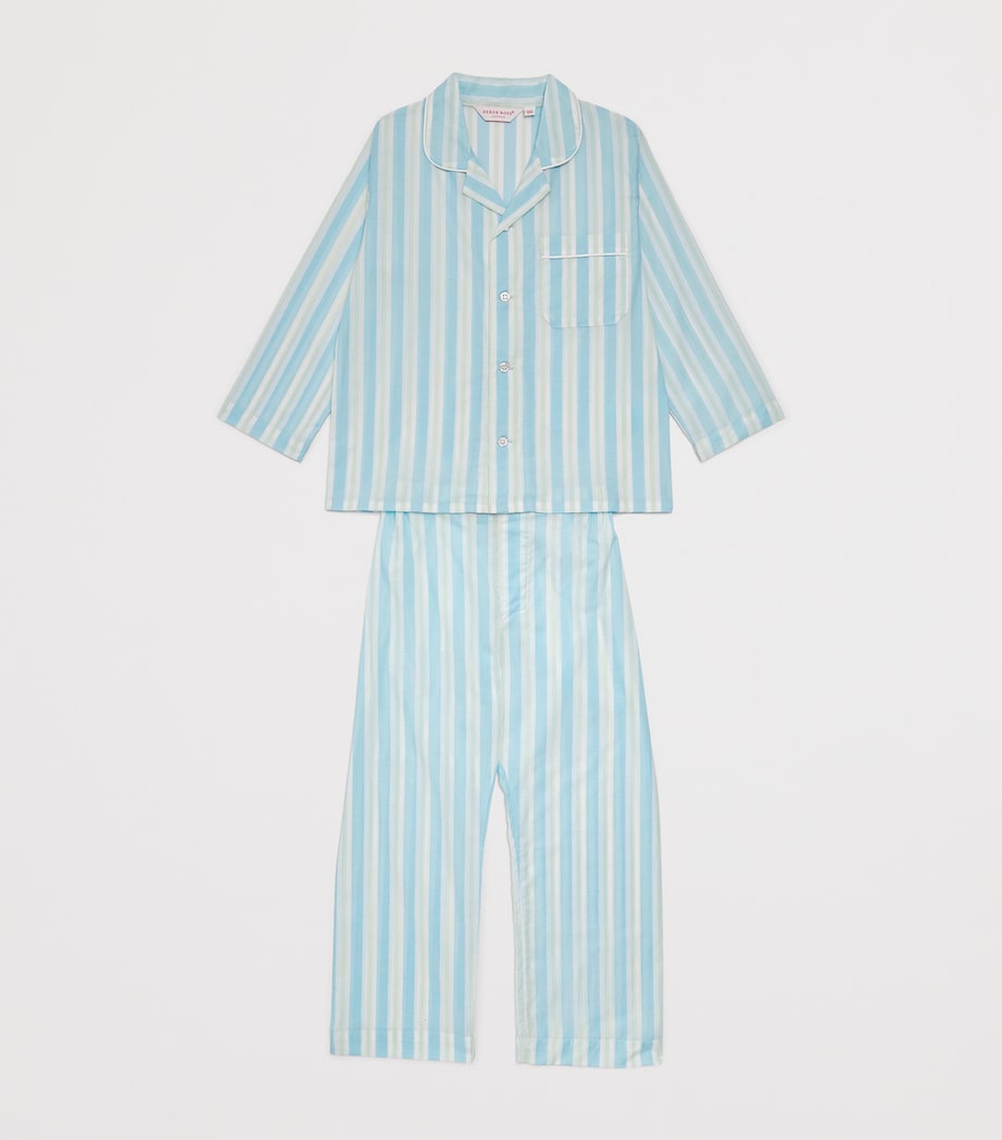 Derek Rose Kids Cotton Batiste Amalfi Pyjama Set (3-16 Years) Blue Image 3