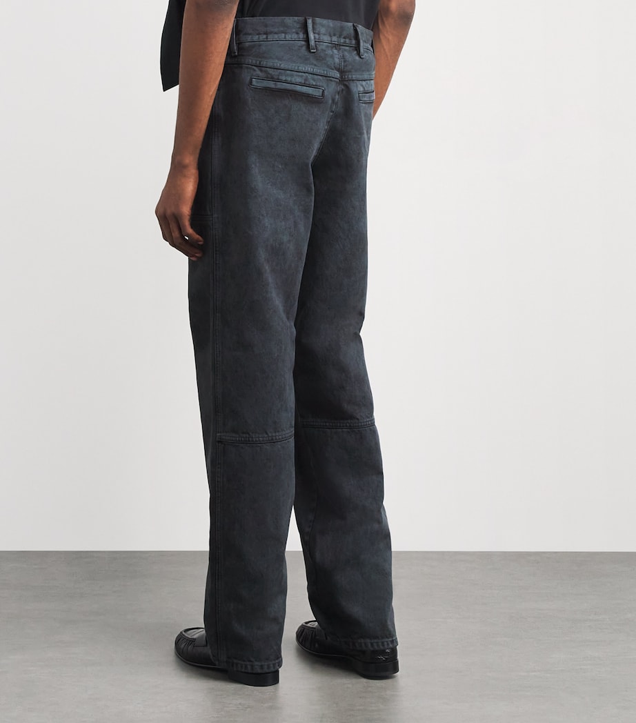 Zip-Detail Straight-Leg Jeans PETROL Image 4