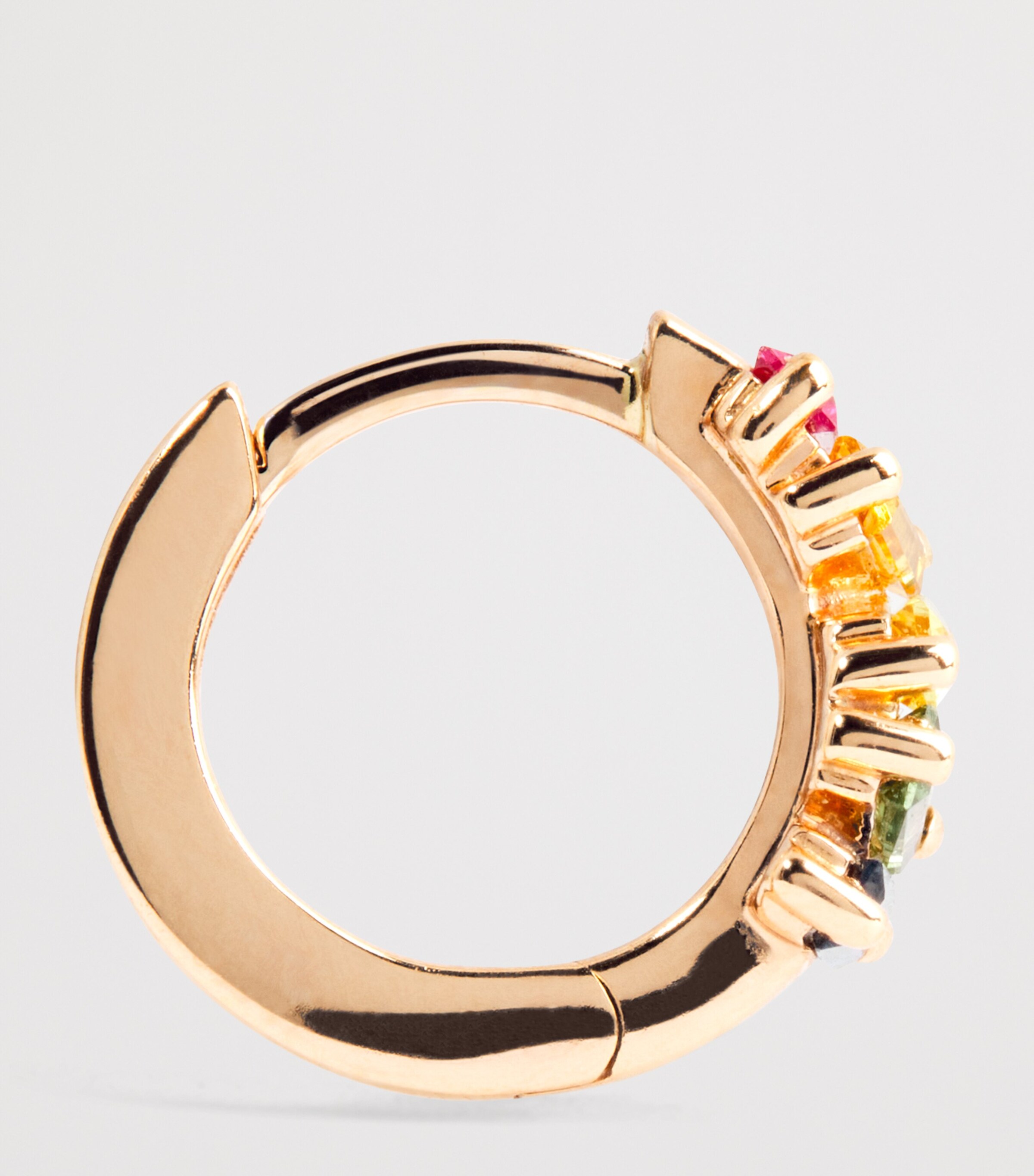 Suzanne Kalan Rose Gold and Rainbow Sapphire Bold Huggie Earrings Rg/rs Image 4