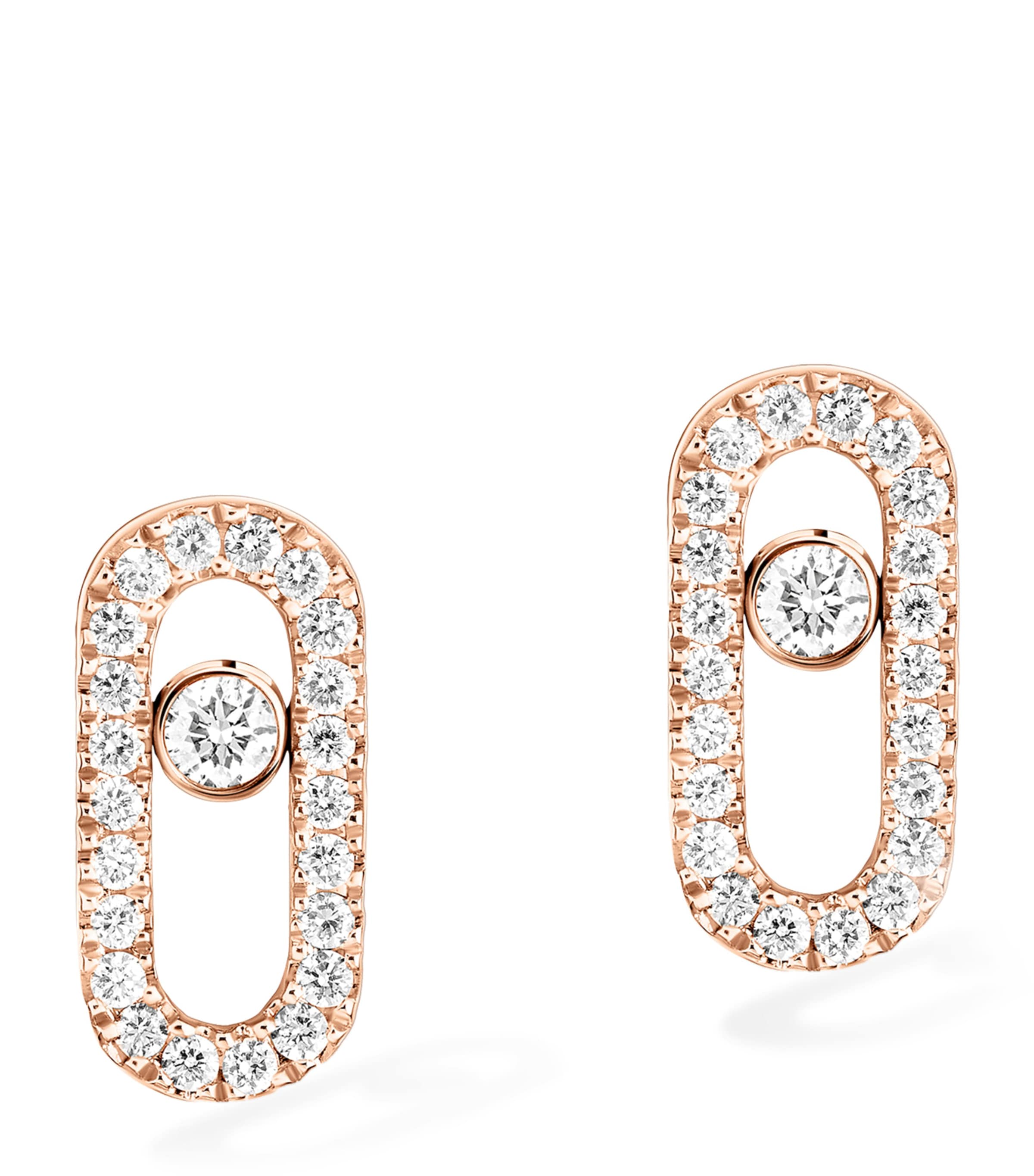 Messika Move Uno Rose Gold and Diamond Stud Earrings (0.16ct) Pink Gold Image 1