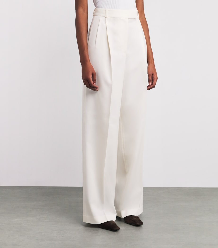 Wool-Blend Wide-Leg Trousers OFF WHITE-112 Image 3