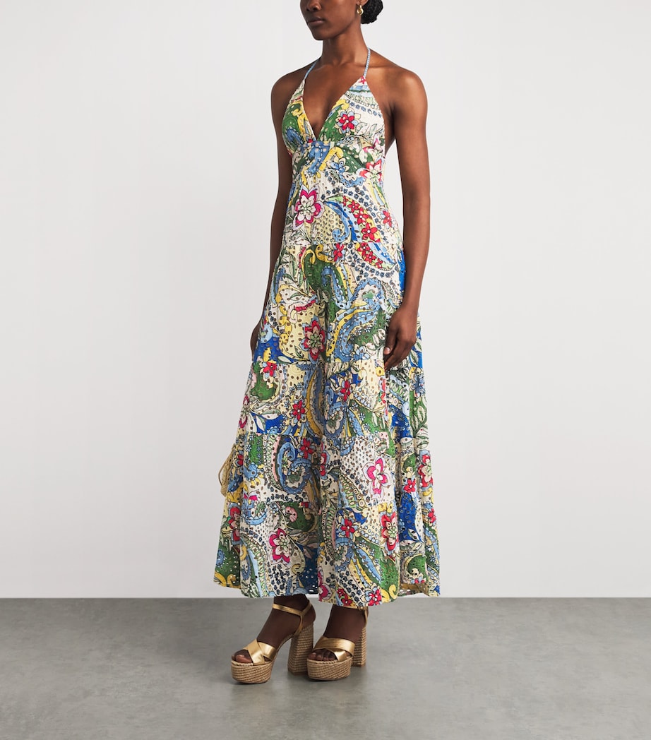 Alice+Olivia Womens Embroidered Karolina Maxi Dress Heat Wave Image 2