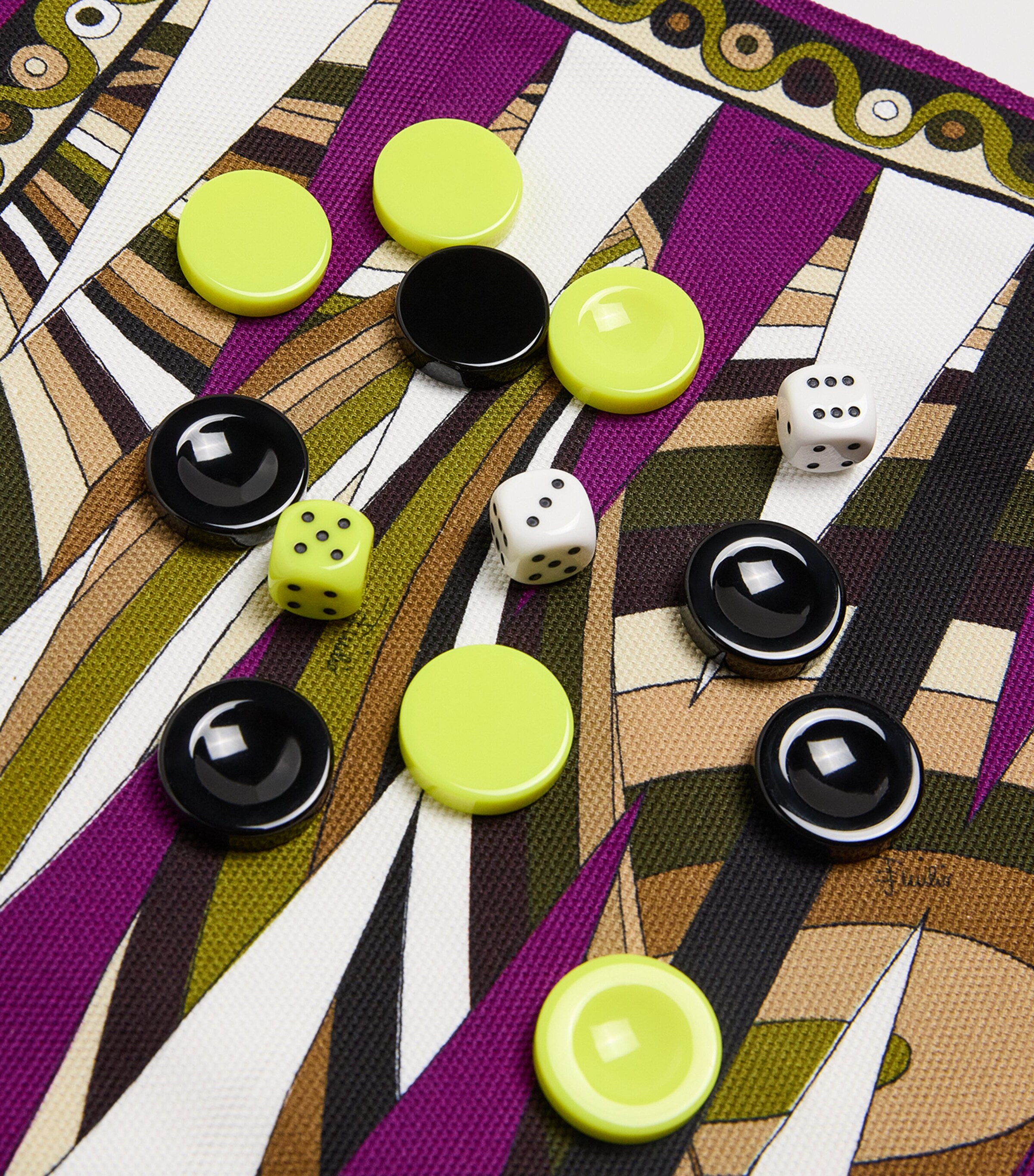 PUCCI Canvas Printed Backgammon Set | Luxury Games | Designers | PUCCI PUCCI Canvas Printed Backgammon Set | Luxury Games | Designers | PUCCI