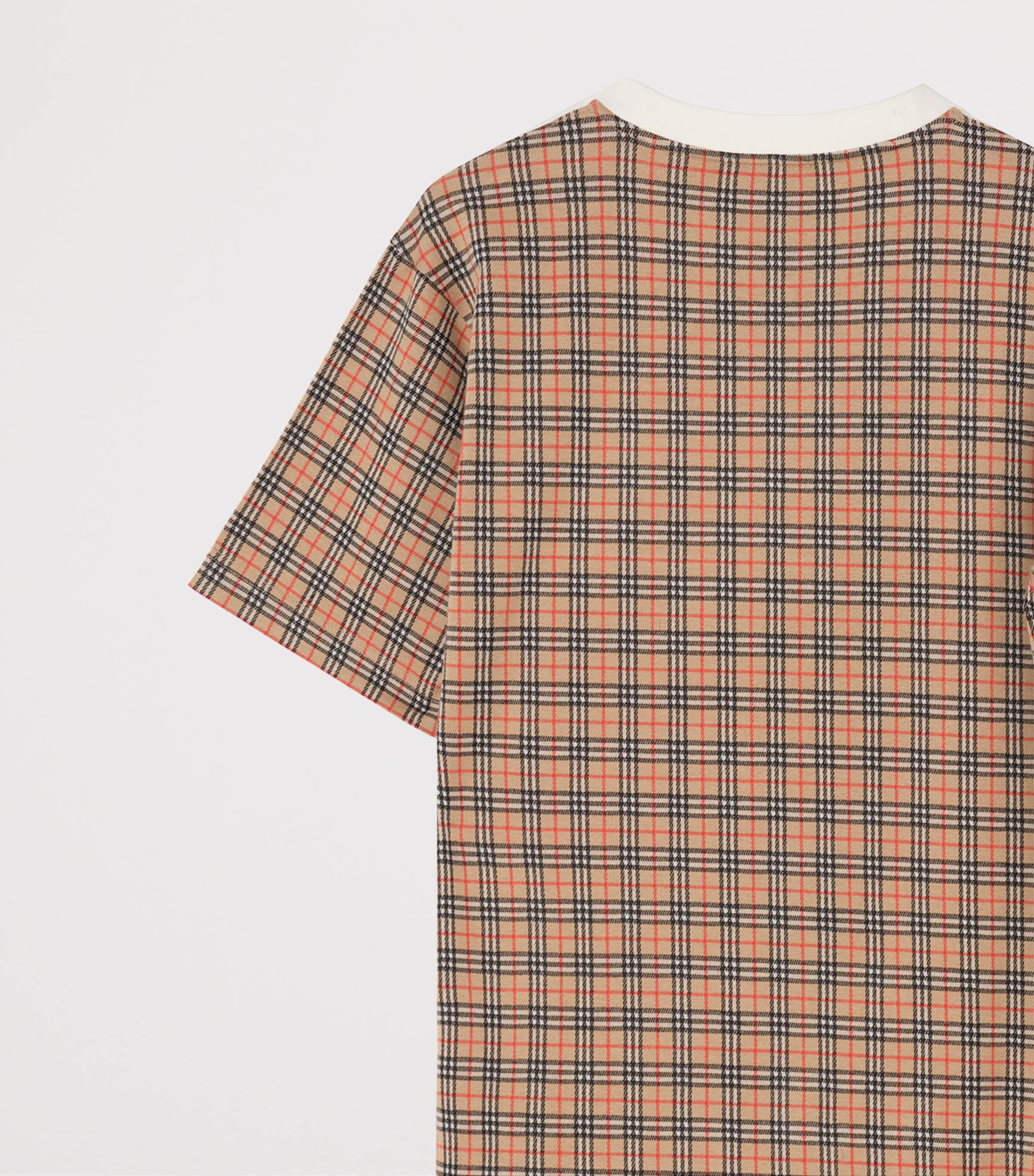 Burberry Mens Check Reverse T-Shirt Chalk Image 4