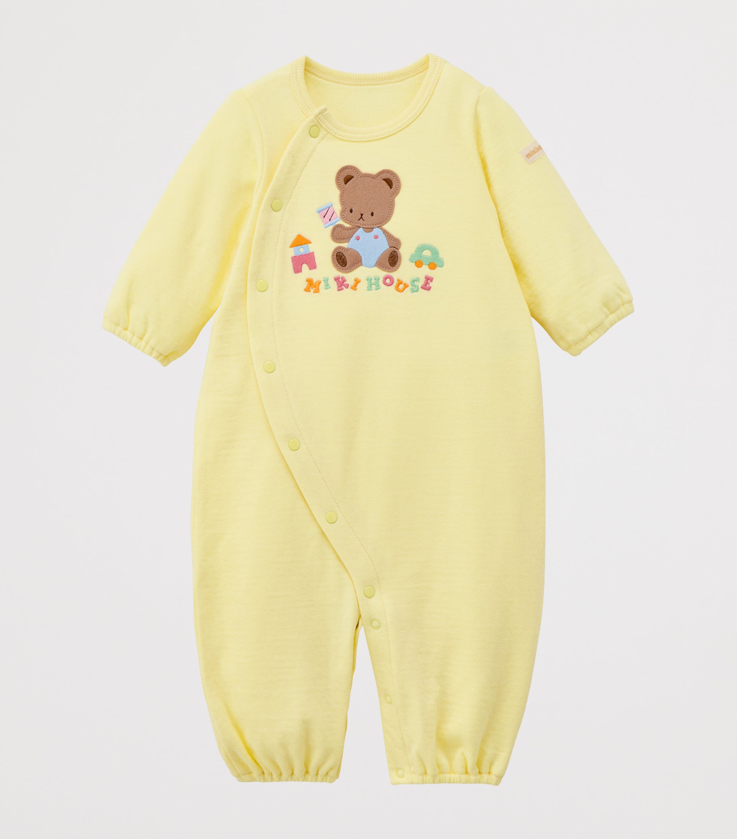 Miki House Logo Bear Embroidered Playsuit (1 Month) Image 4