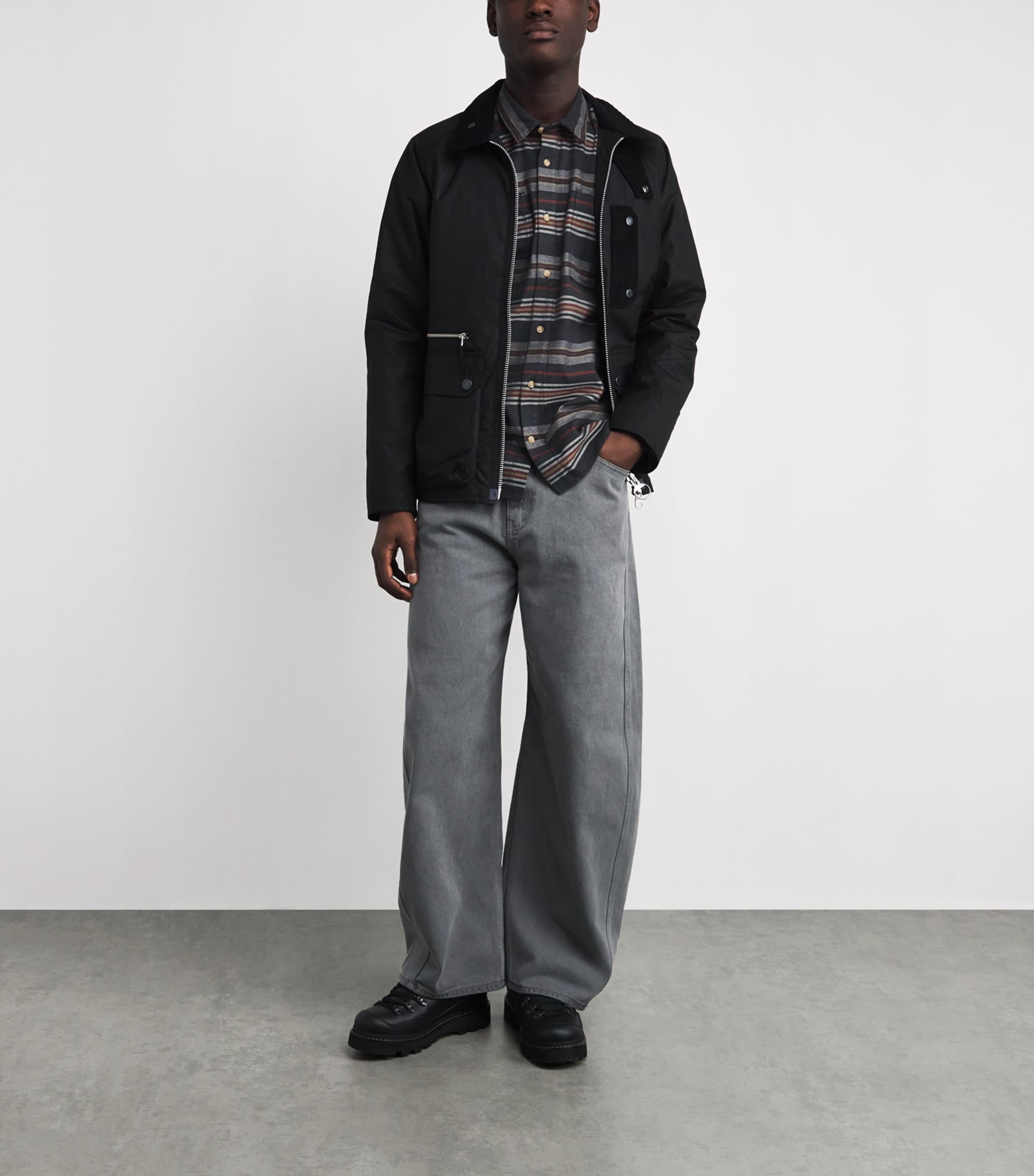 Cotton Stripe Bowscale Shirt CH51 CHARCOAL MARL Image 2