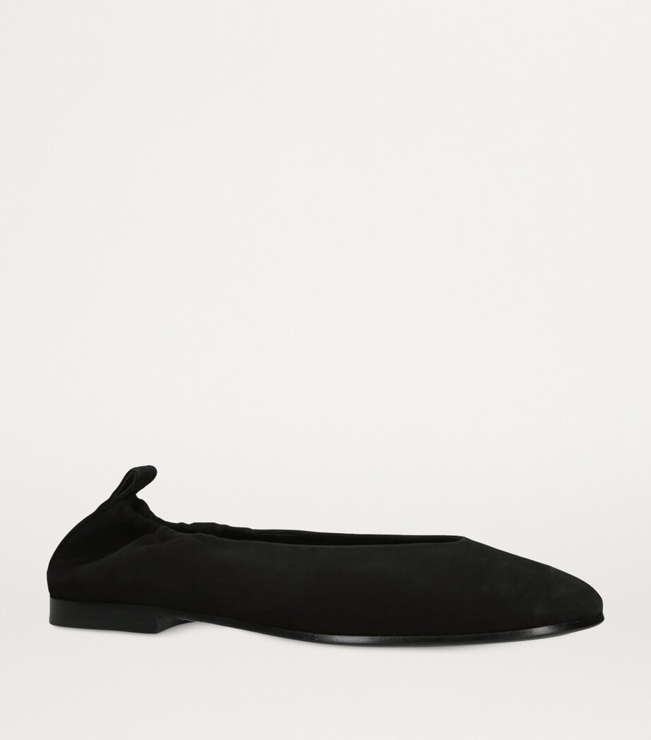 Suede Square-Toe Ballet Flats BLACK Image 6