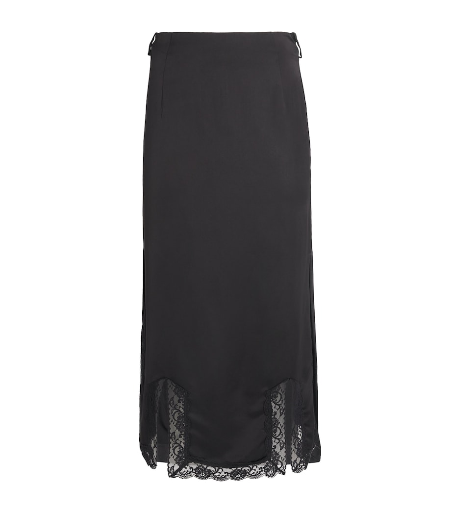 Sandro Paris Womens Lace-Detail Midi Skirt Black Image 1